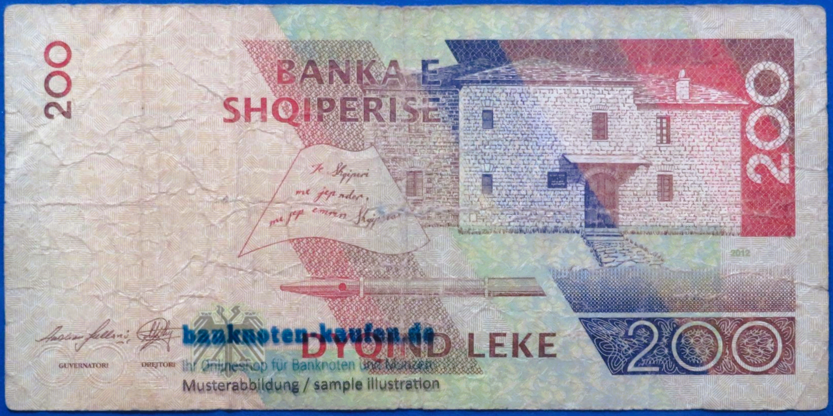 Albanien, 200 Leke, 2012, gebraucht (USED / VG), P-71