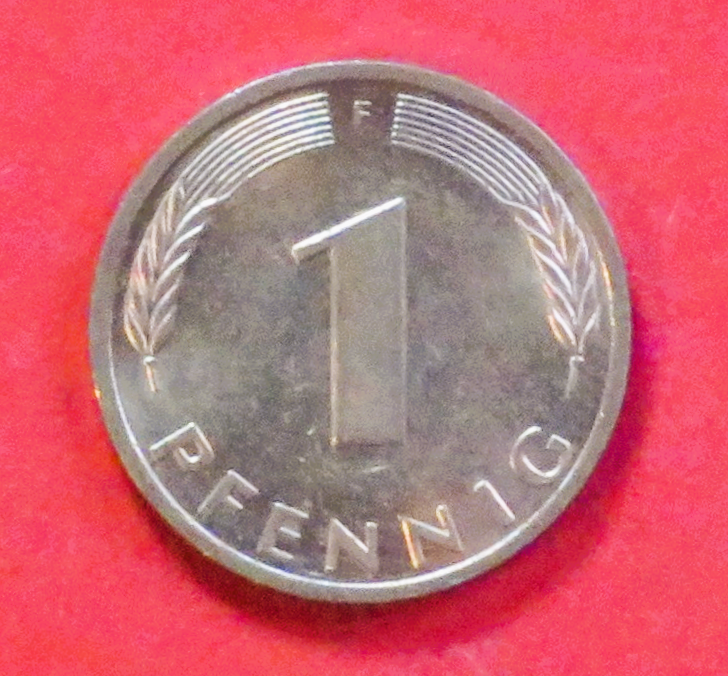 Bundesrepublik Deutschland: 1 Pfennig, 1950-2001, gebraucht (used / vz), # 103