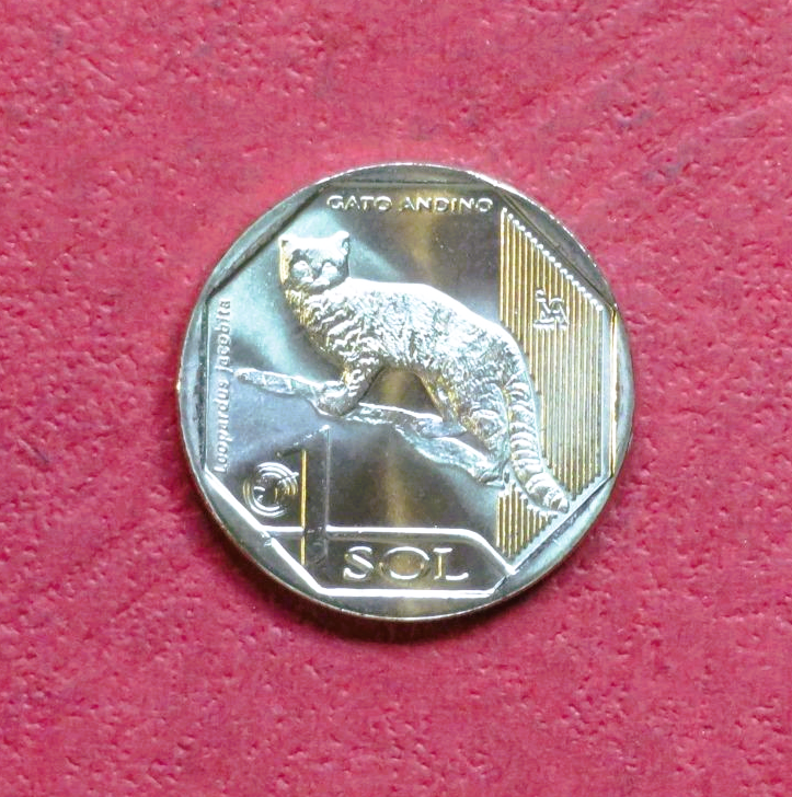 Peru, commemorative coin, 1 Sol, 2019, uncirculated (UNC), "jaguar"