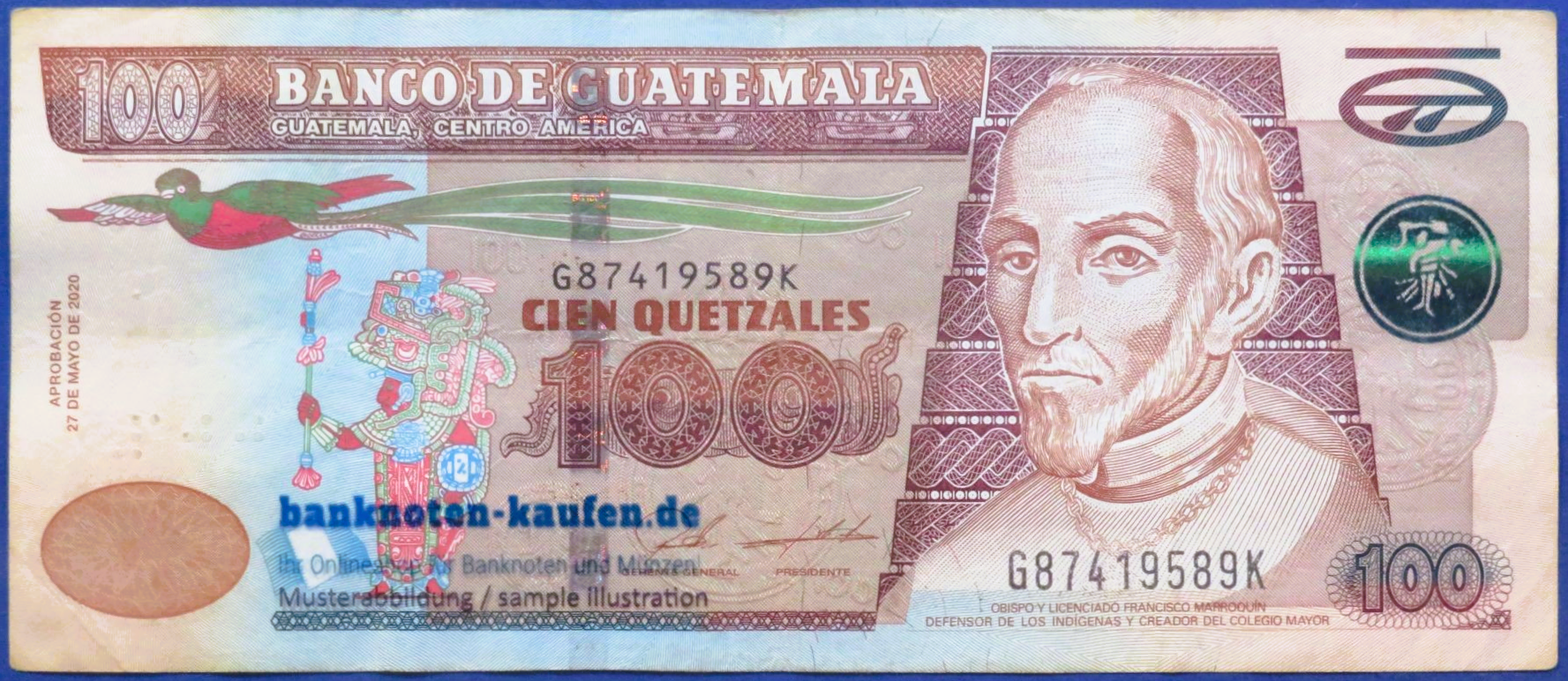 Guatemala, 100 Quetzales, 2020, gebraucht (USED / VF), P-126k