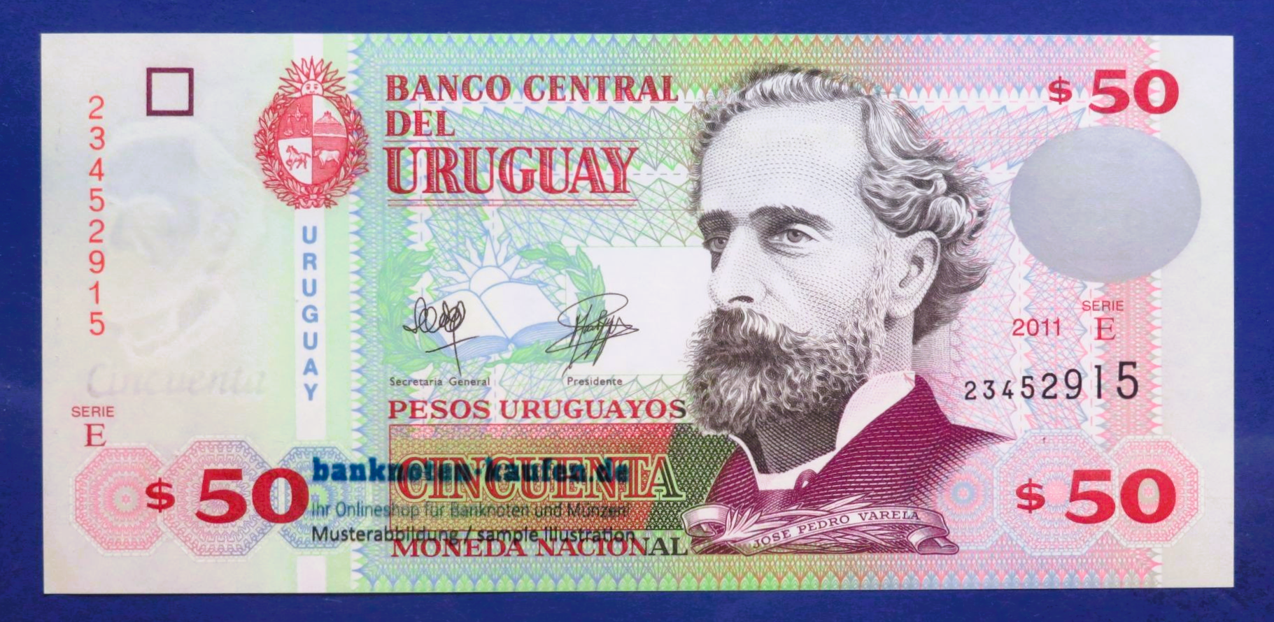 Uruguay, 50 Pesos Uruguayos, 2011, about uncirculated (AU), P-87b