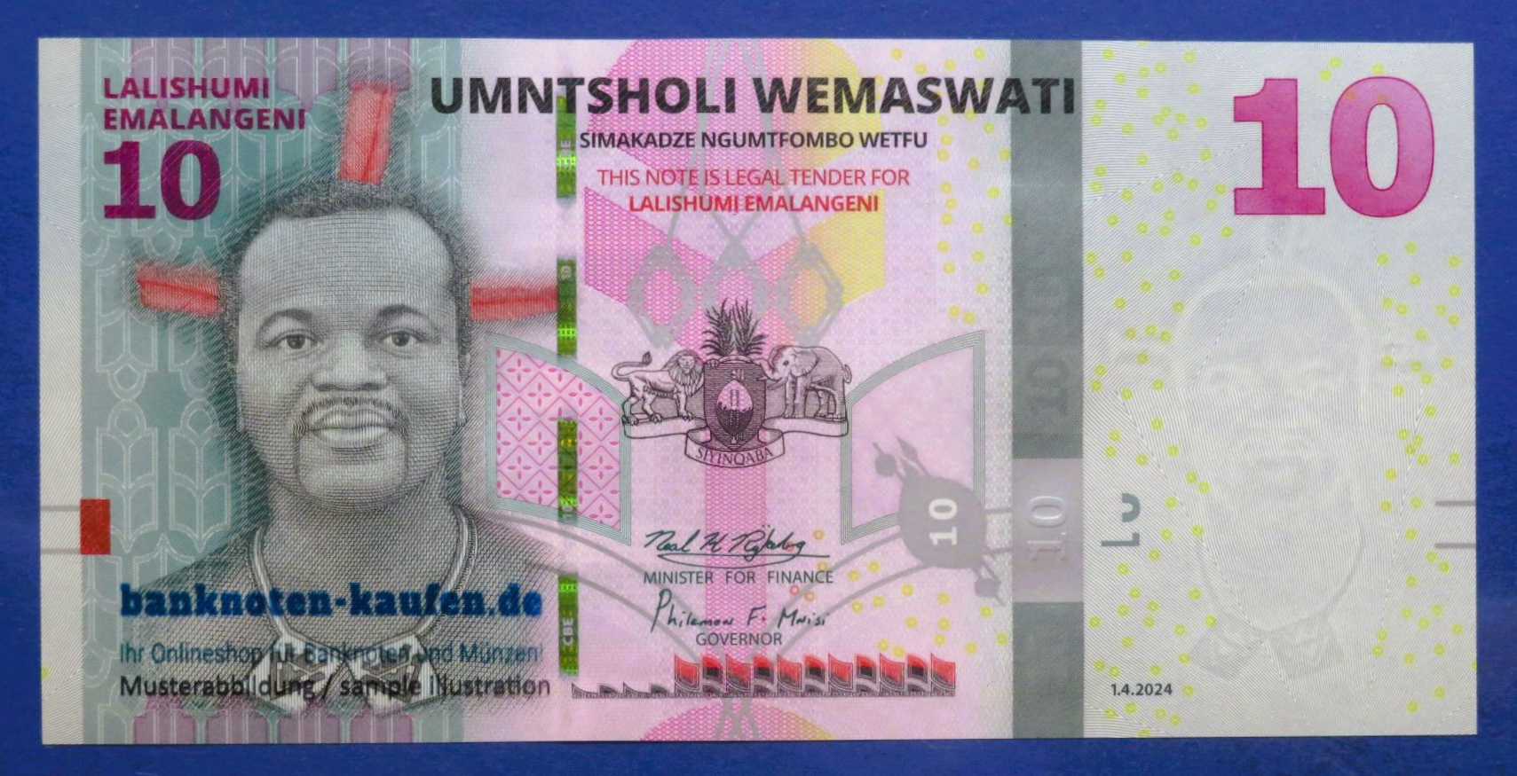 Eswatini, 10 Emalangeni, 2024, kassenfrisch (UNC), P-44A