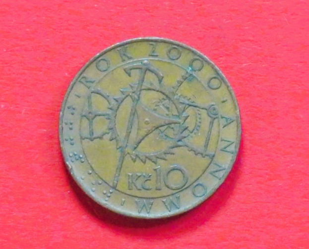 Tschechien:  10 Korun, 2000, gebraucht (used / ss), Gedenkausgabe, # 213