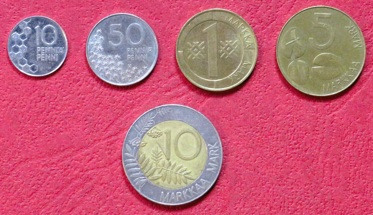 Finland - Set 4: 0,1-10 Markka, 1990-2001, circulated (USED / vf)