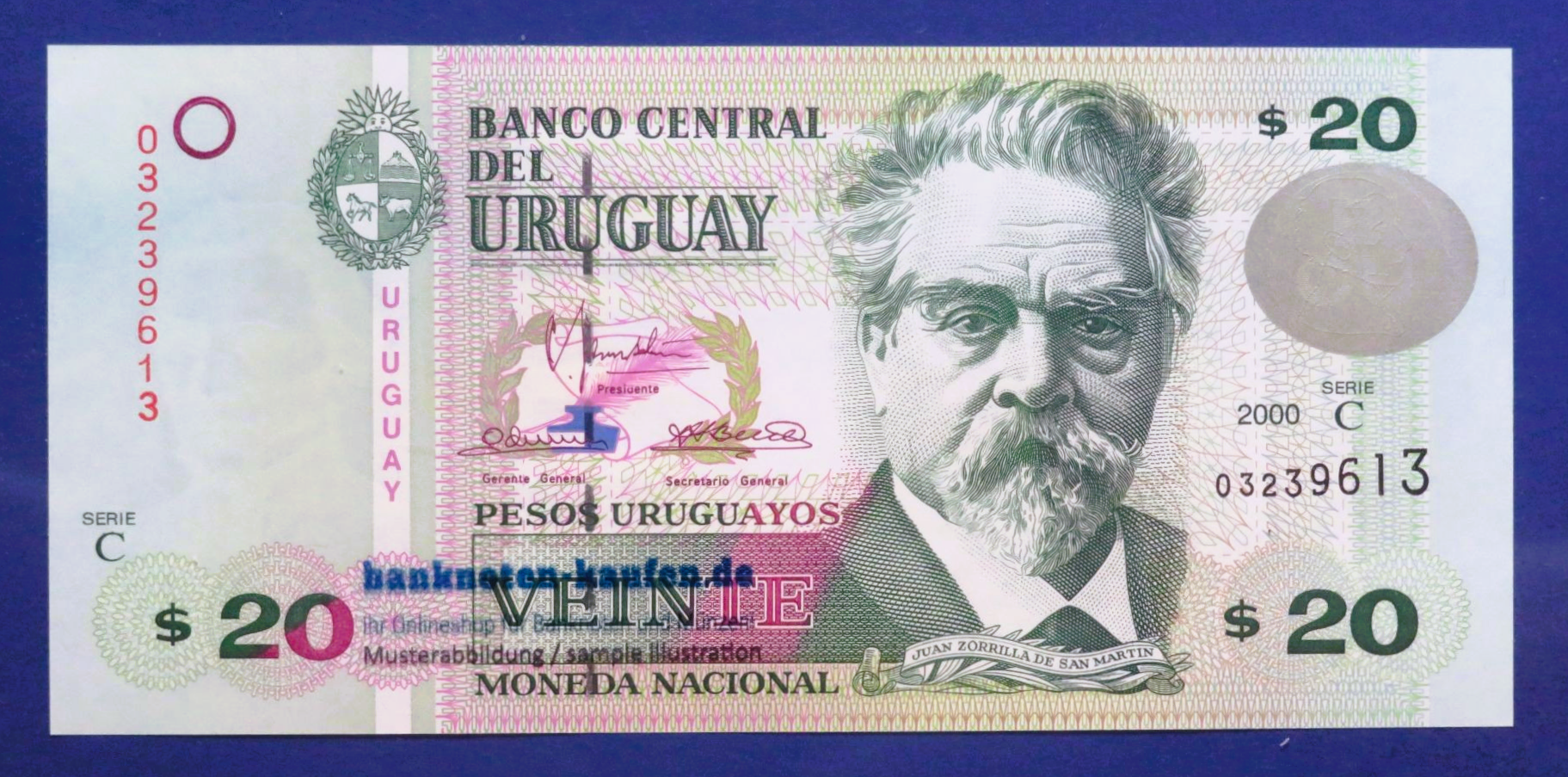 Uruguay, 20 Pesos Uruguayos, 2000, uncirculated (UNC), P-83