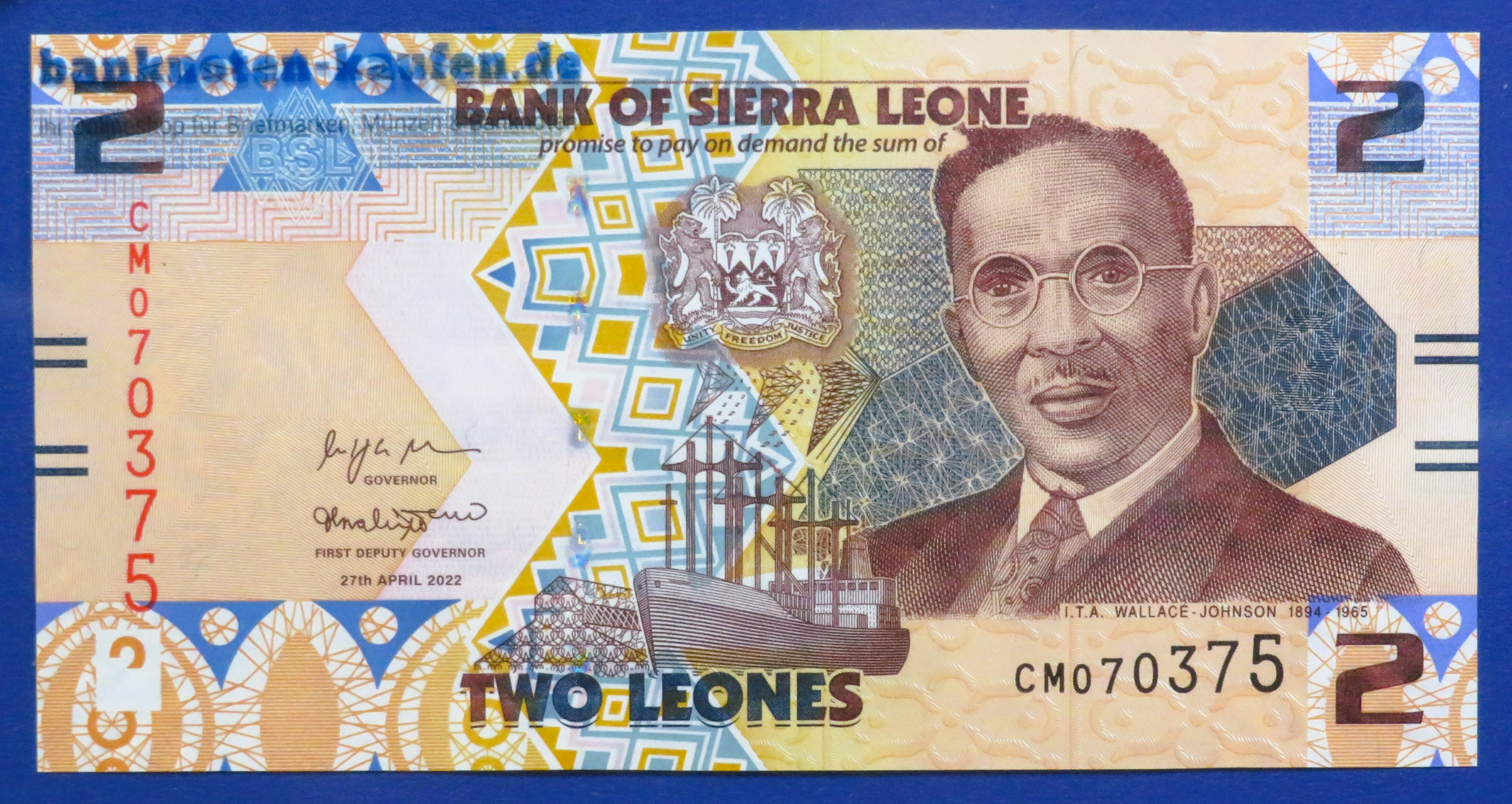 Sierra Leone, 2 Leones, 2022, uncirculated (UNC), P-35a