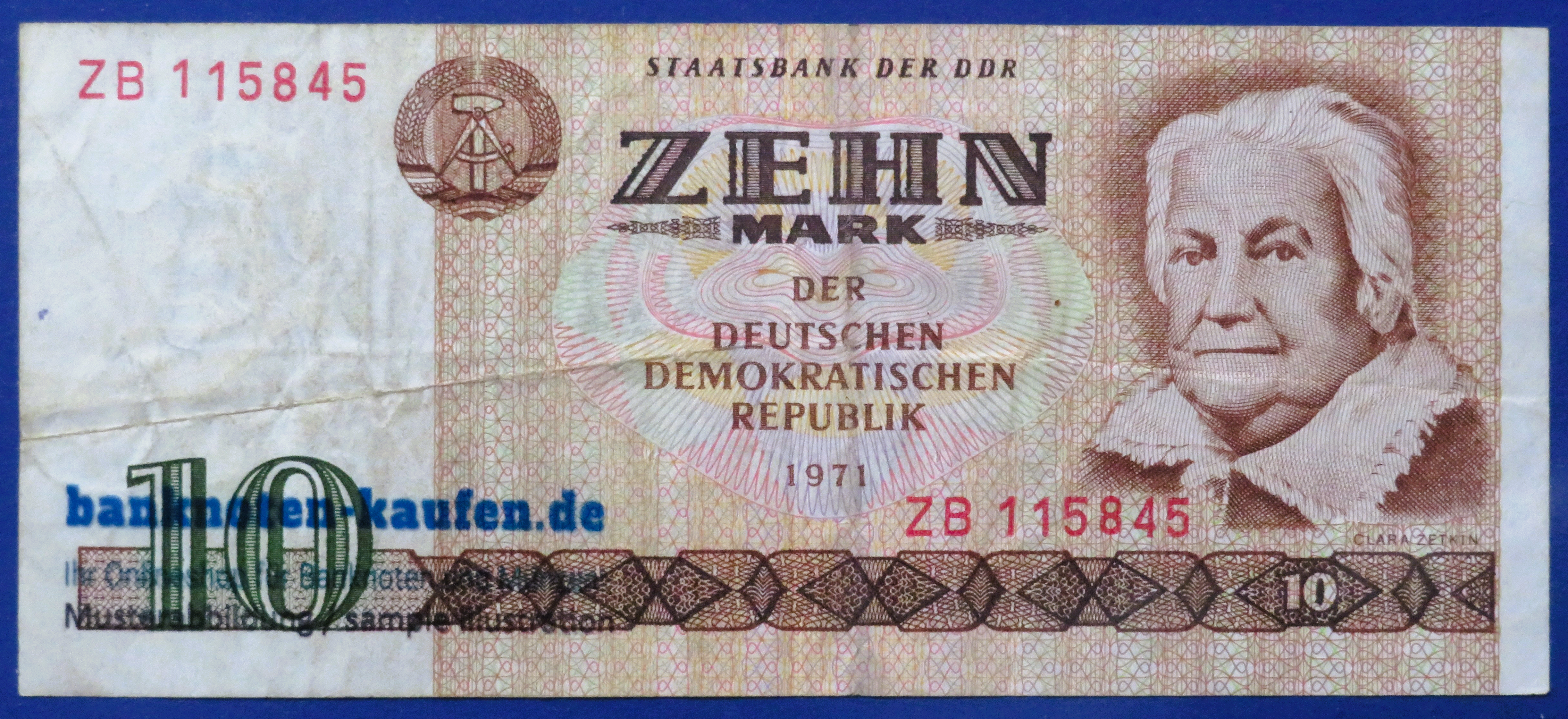 Germany-Democratic Republic (GDR), 10 Mark, 1971, circulated (USED / VF), P-28a