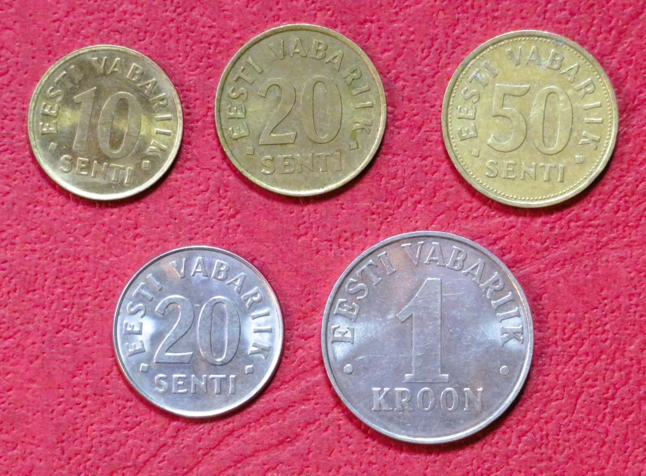 Estonia - Set 1:  0,1-1 Kroon, since 1991, circulated (USED / vf)