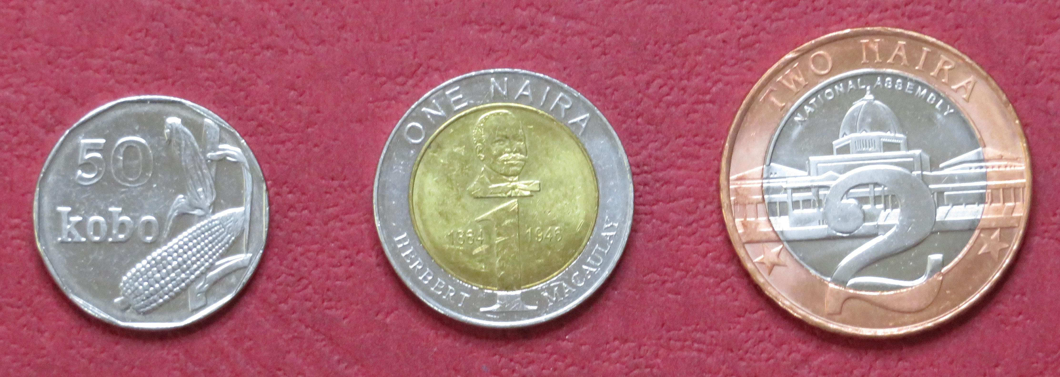 Nigeria, Set of 3 coins, 0.5-2 Naira, 2006, uncirculated (UNC)