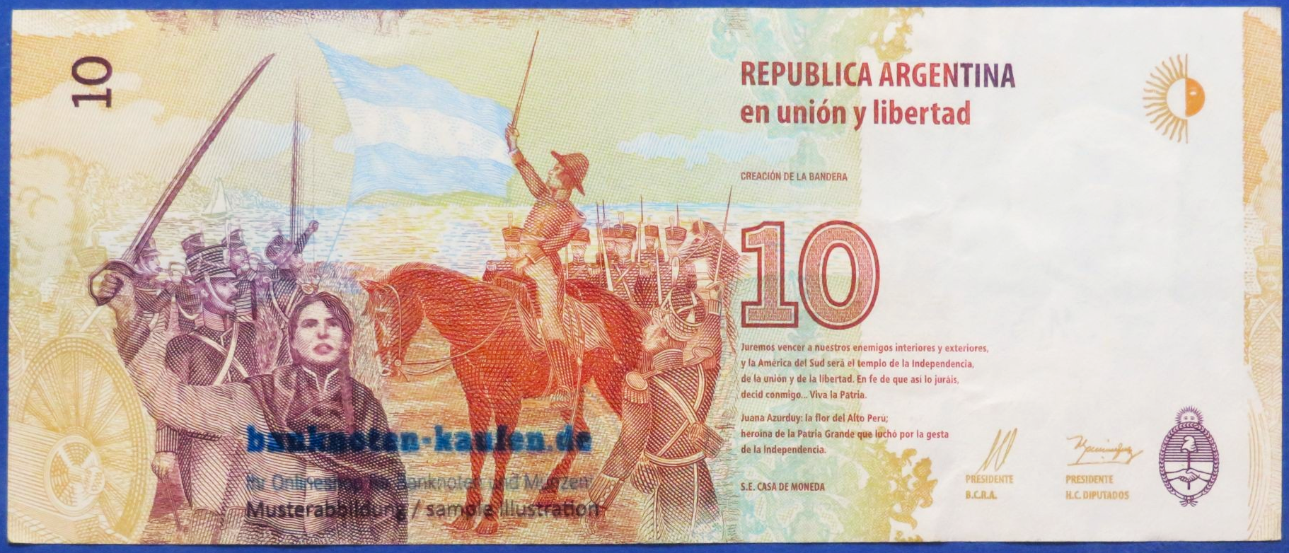 Argentina, 10 Pesos, 2016ND, circulated (USED / VF), P-360