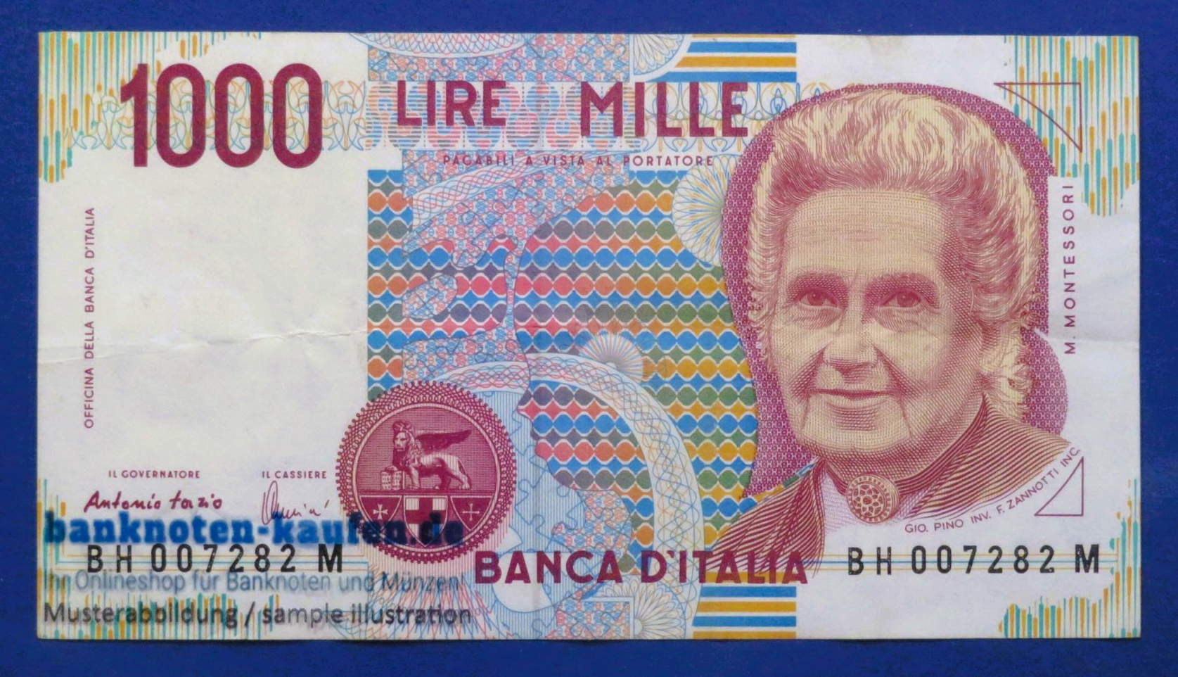 Italy - 1,000 Lire, 1990, circulated (USED / VF+), P-114c