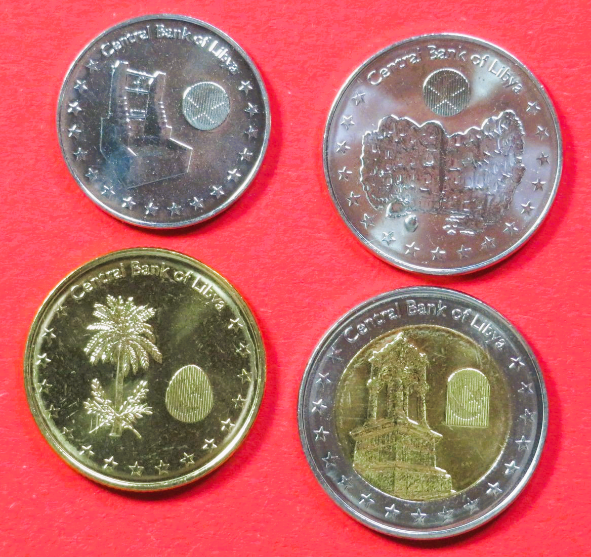 Libya, 50/100 Dirhams + 0,25/0,5 Dinar, 2014, uncirculated (UNC)