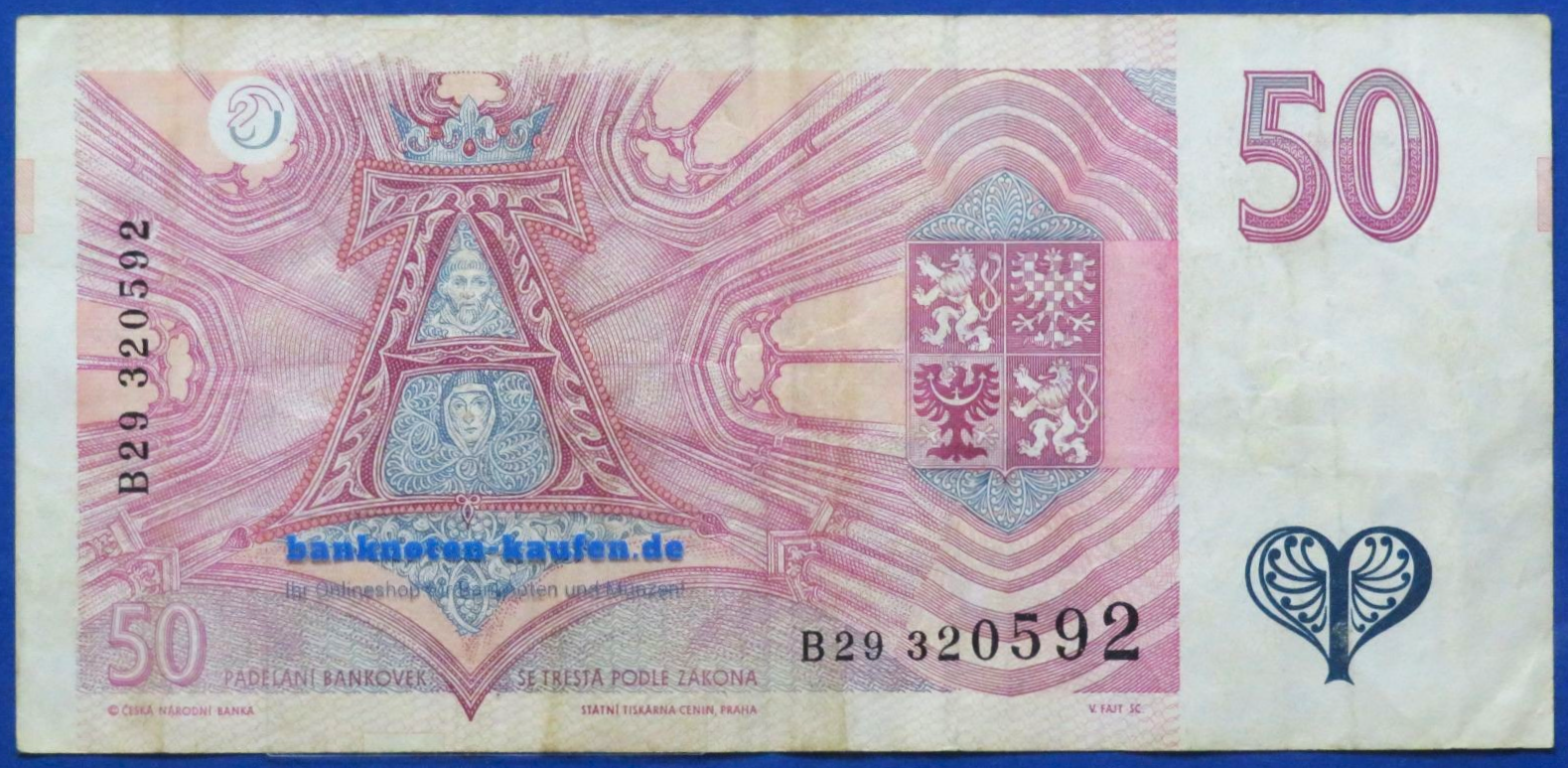 Tschechische Republik, 50 Korun, 1994,  gebraucht (USED / VF-), P-11