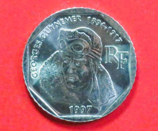 Frankreich:  2 Francs, 1997, gebraucht (used / ss+), Gedenkausgabe, # 490
