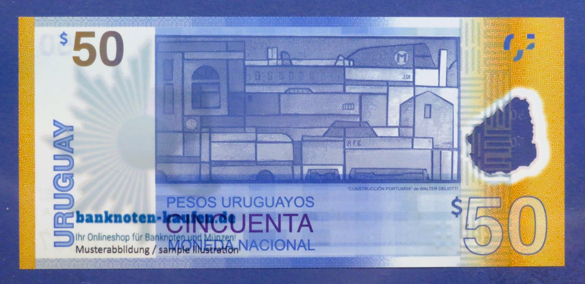 Uruguay, 50 Pesos Uruguayos, 2017, kassenfrisch (UNC), Polymer, Gedenkausgabe, P-100