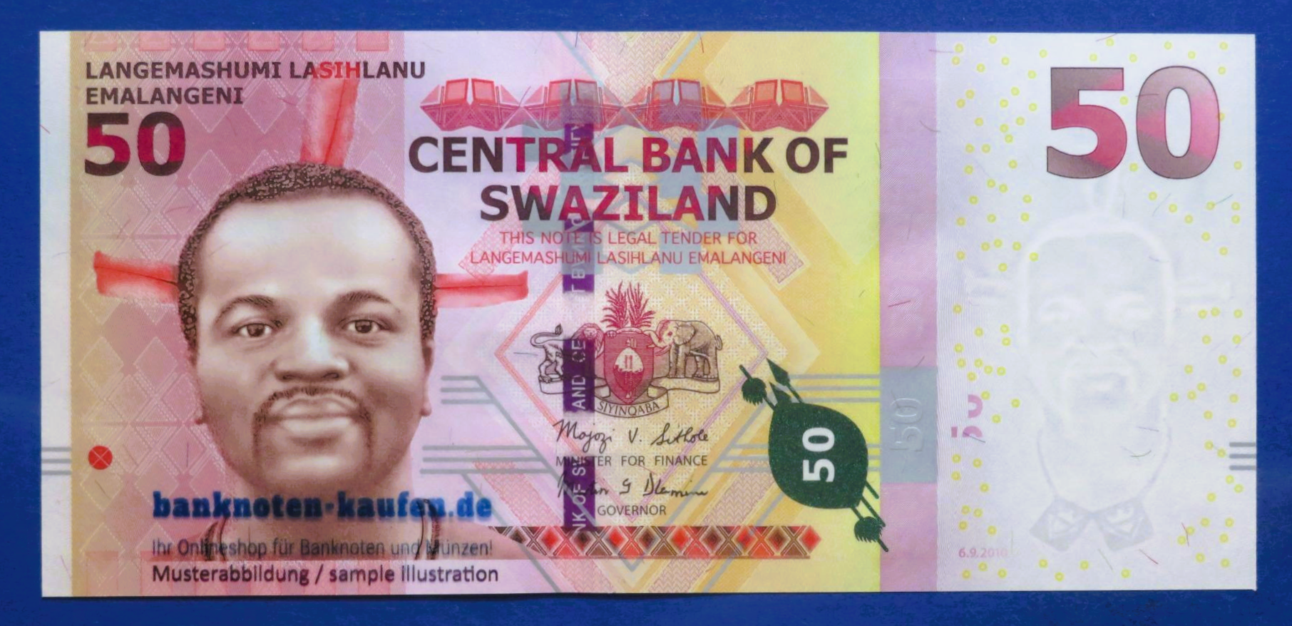 Swasiland, 50 Emalangeni, 2010, kassenfrisch (UNC), P-38