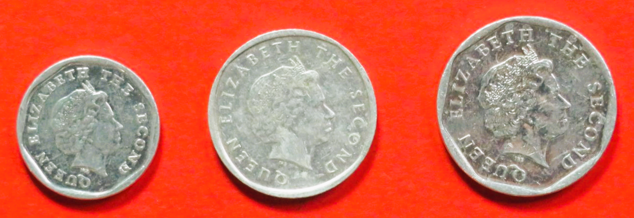 Ostkaribische Staaten - Set 3: 1/2/5 Cents, 2002+, gebraucht (used / ss-vz), # 35-37