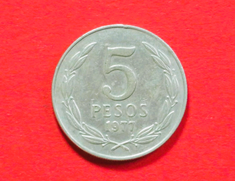 Chile: 5 Pesos, 1976-1980, gebraucht (used / ss), # 58