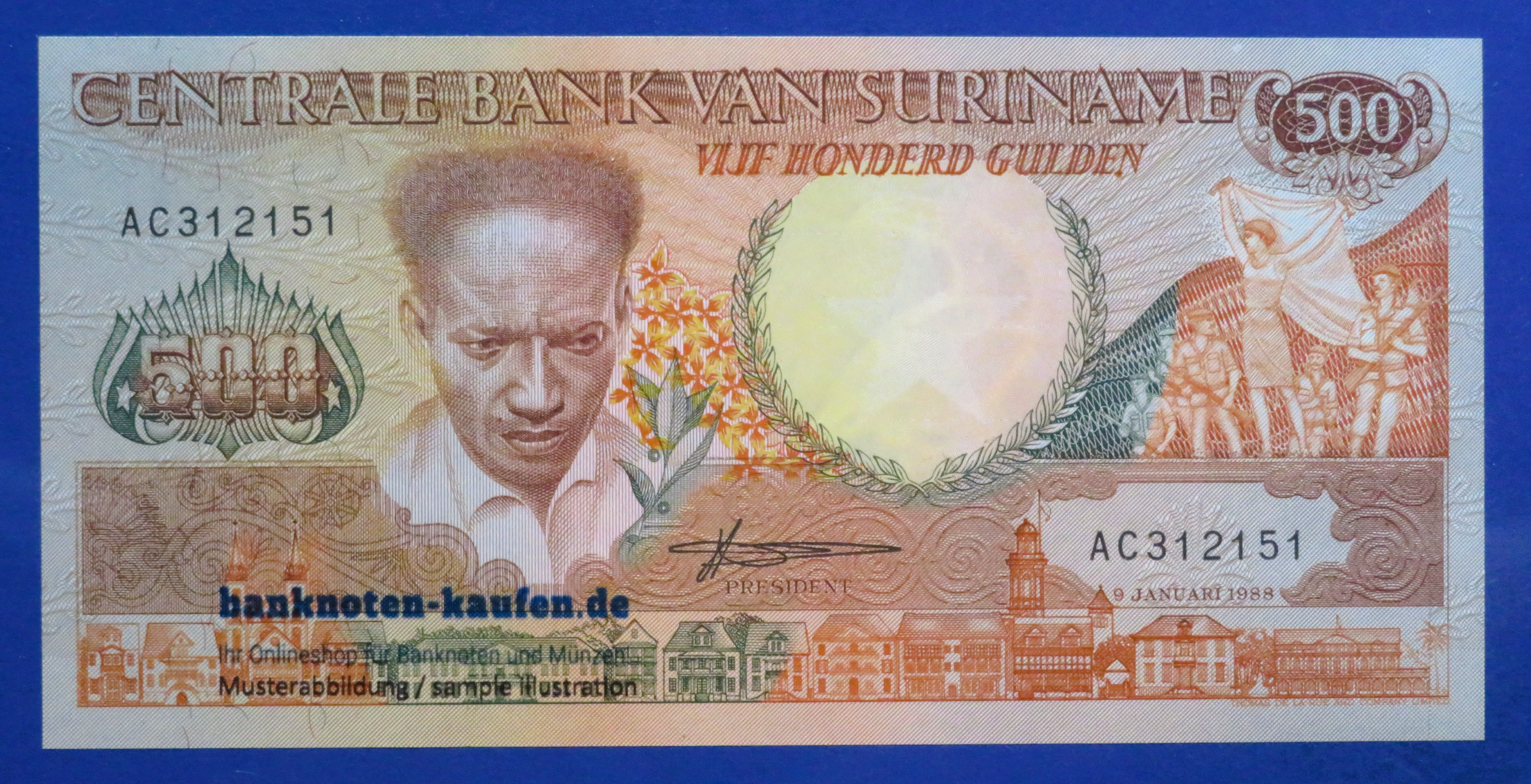 Suriname, 500 Gulden, 1988, uncirculated (UNC), P-135b