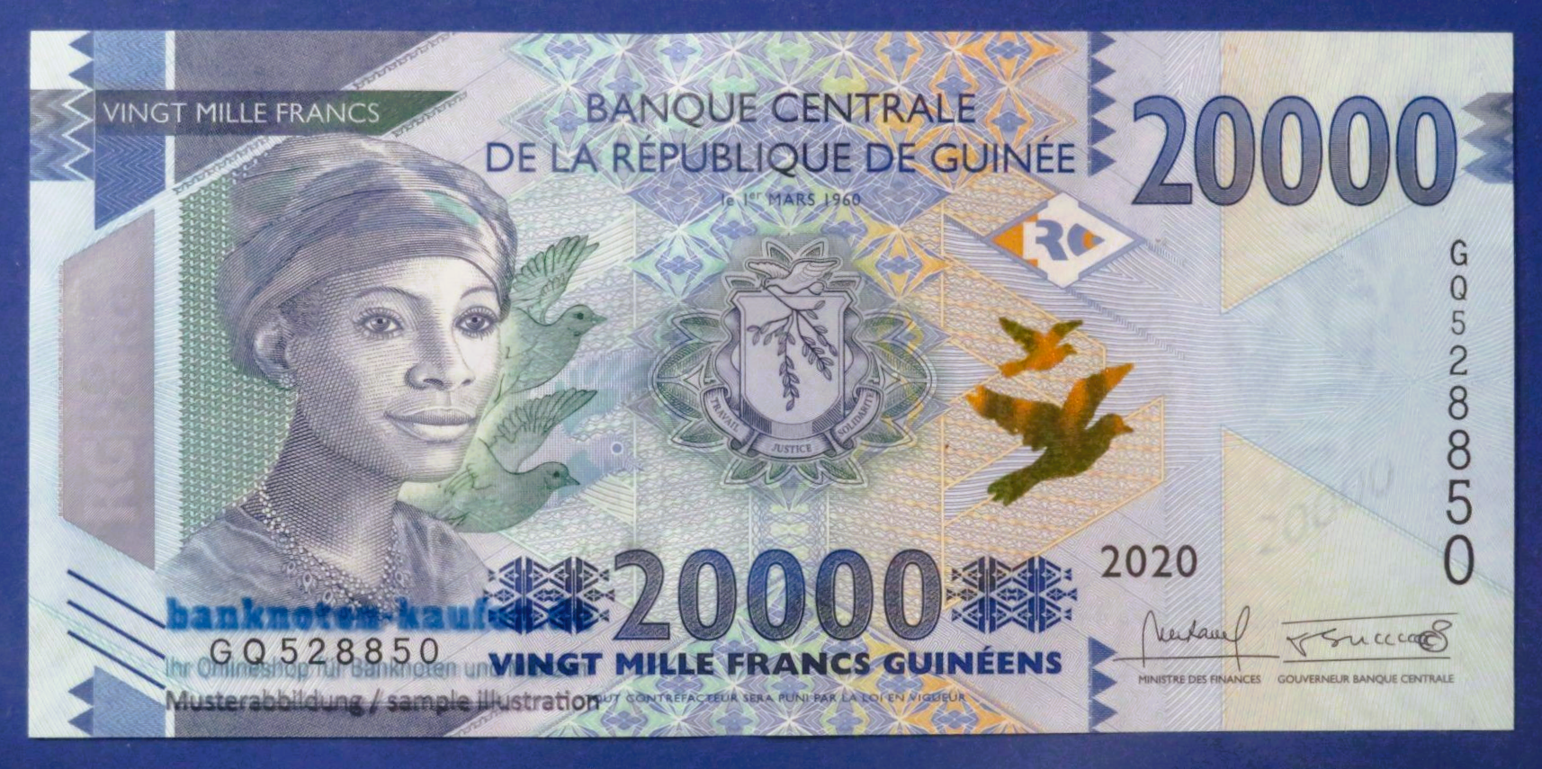 Guinea - 20,000 Francs, 2020, uncirculated (UNC), P-50c