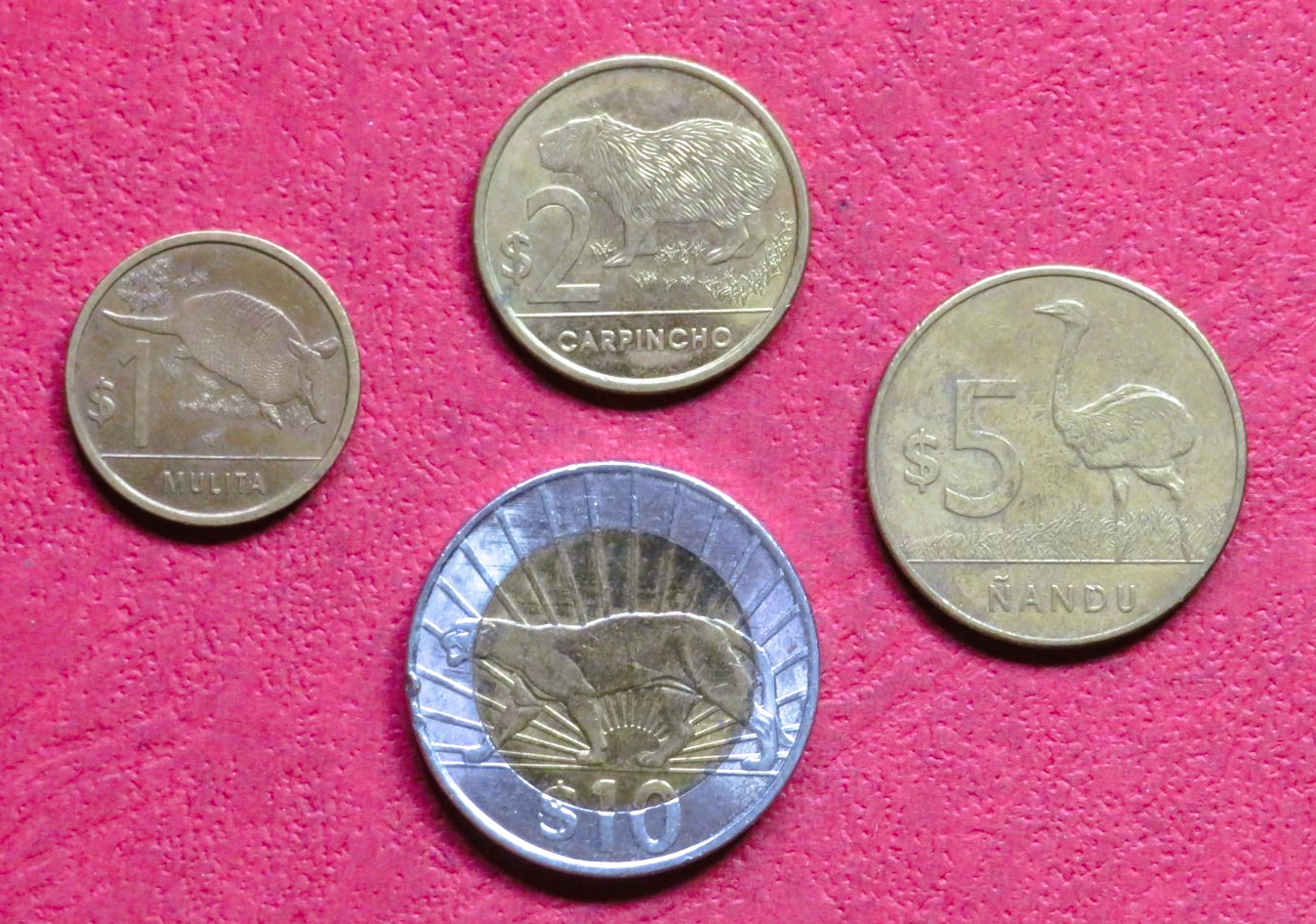 Uruguay - Set 2: 1/2/5/10 Pesos uruguayos, since 2011, circulated (USED / vf)