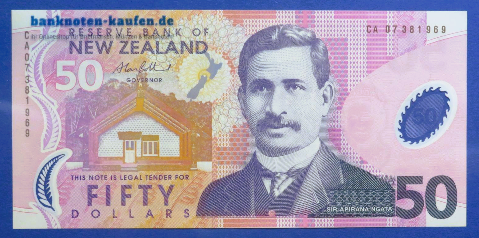 New Zealand, 50 Dollars, 2007, circulated (USED / XF), Polymer, P-188b