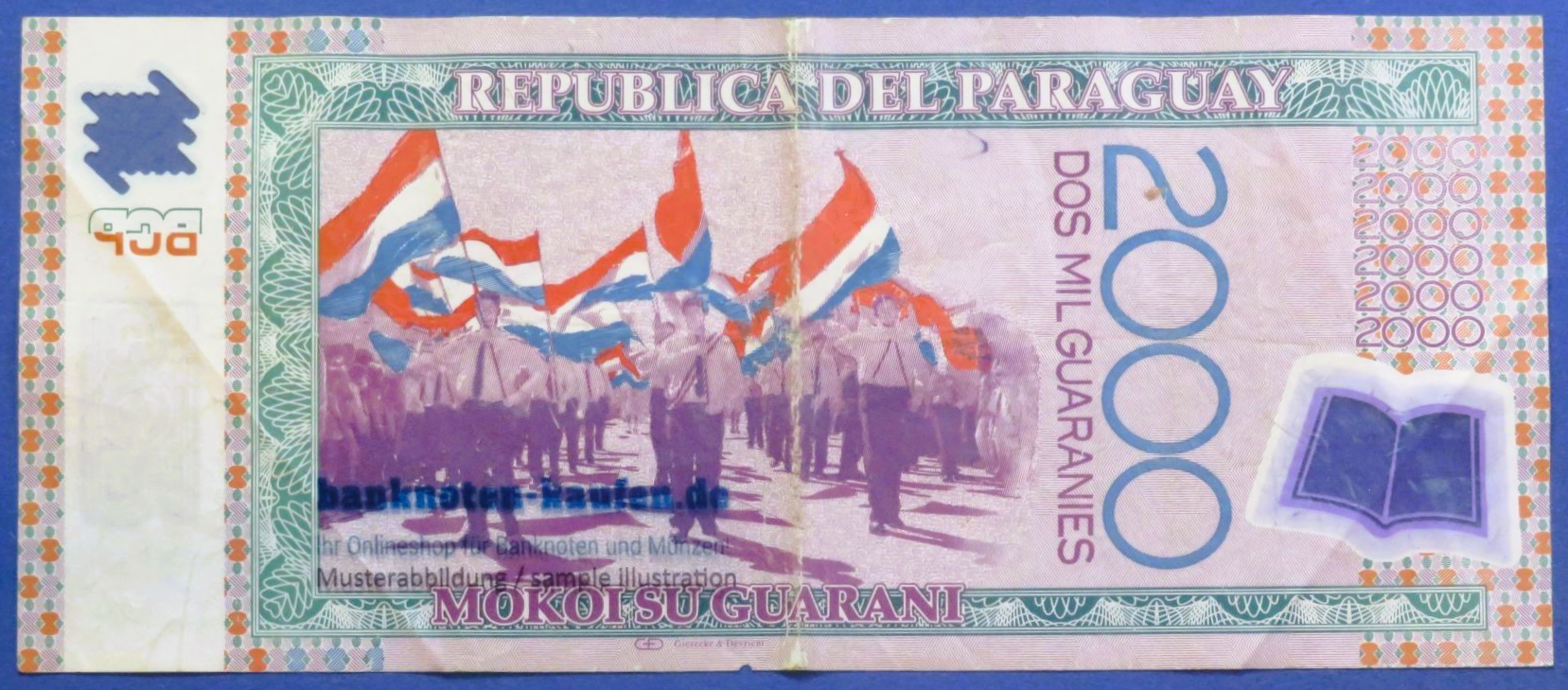 Paraguay, 2.000 Guaranies, 2009, gebraucht (USED / F), Polymer, P-228b