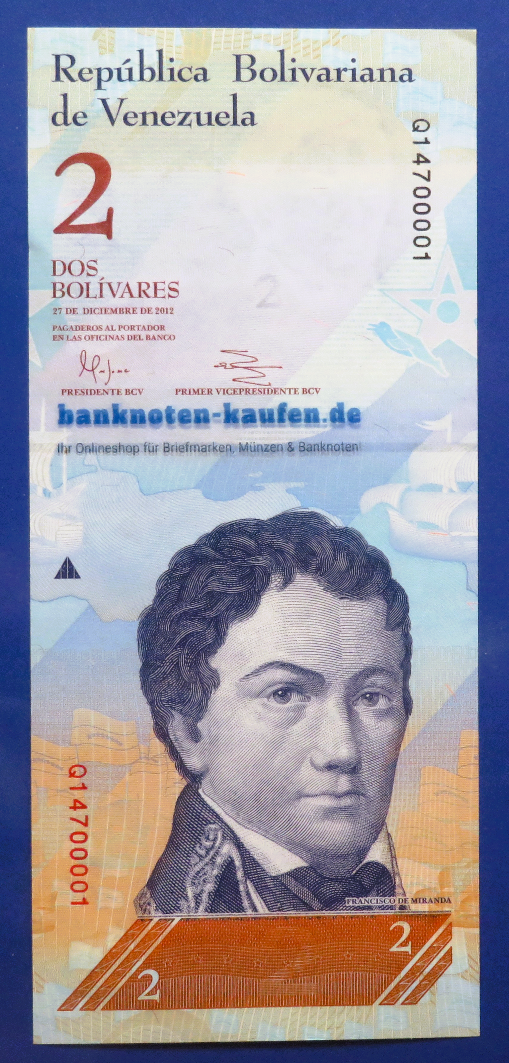 Venezuela, 2 Bolivares fuerte, 2012, extremely fine (XF), P-88