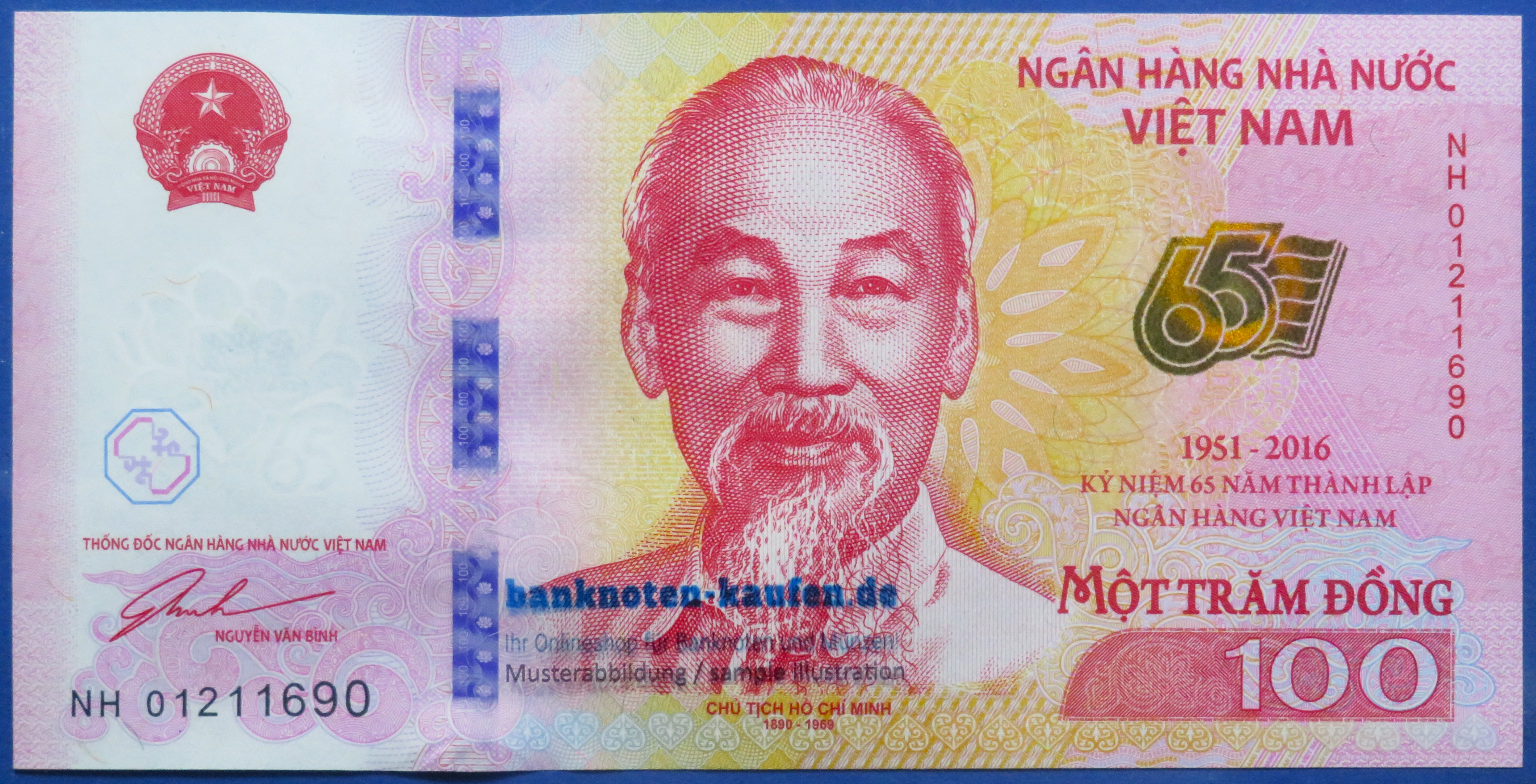 Vietnam, 100 Dong, 2016, kassenfrisch (UNC), Gedenkausgabe, P-125