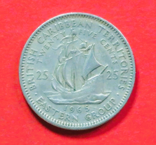 Ostkaribische Staaten: 25 Cents, 1955-1965, gebraucht (used / ss), # 6