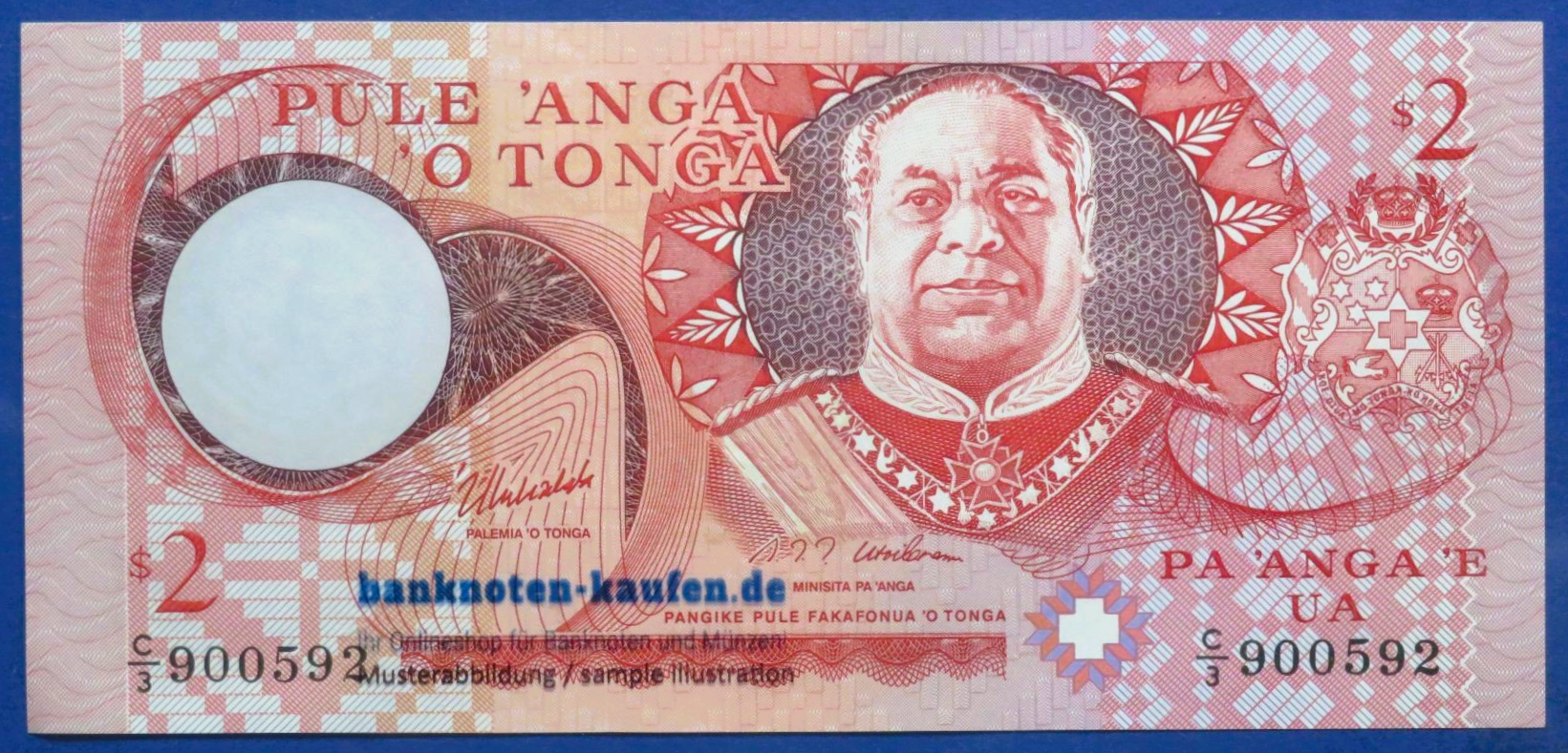 Tonga, 2 Pa`anga, 1995ND, kassenfrisch (UNC), P-32