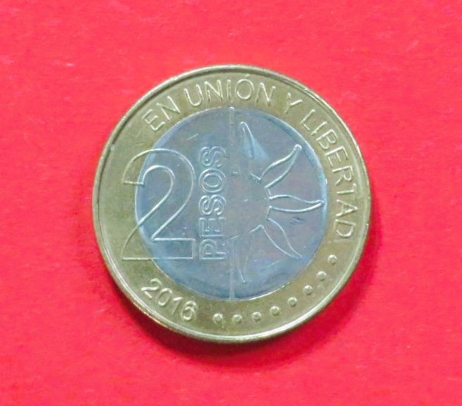 Argentina:  2 Pesos, 2016, circulated (used / vf-xf), Commemorative issue