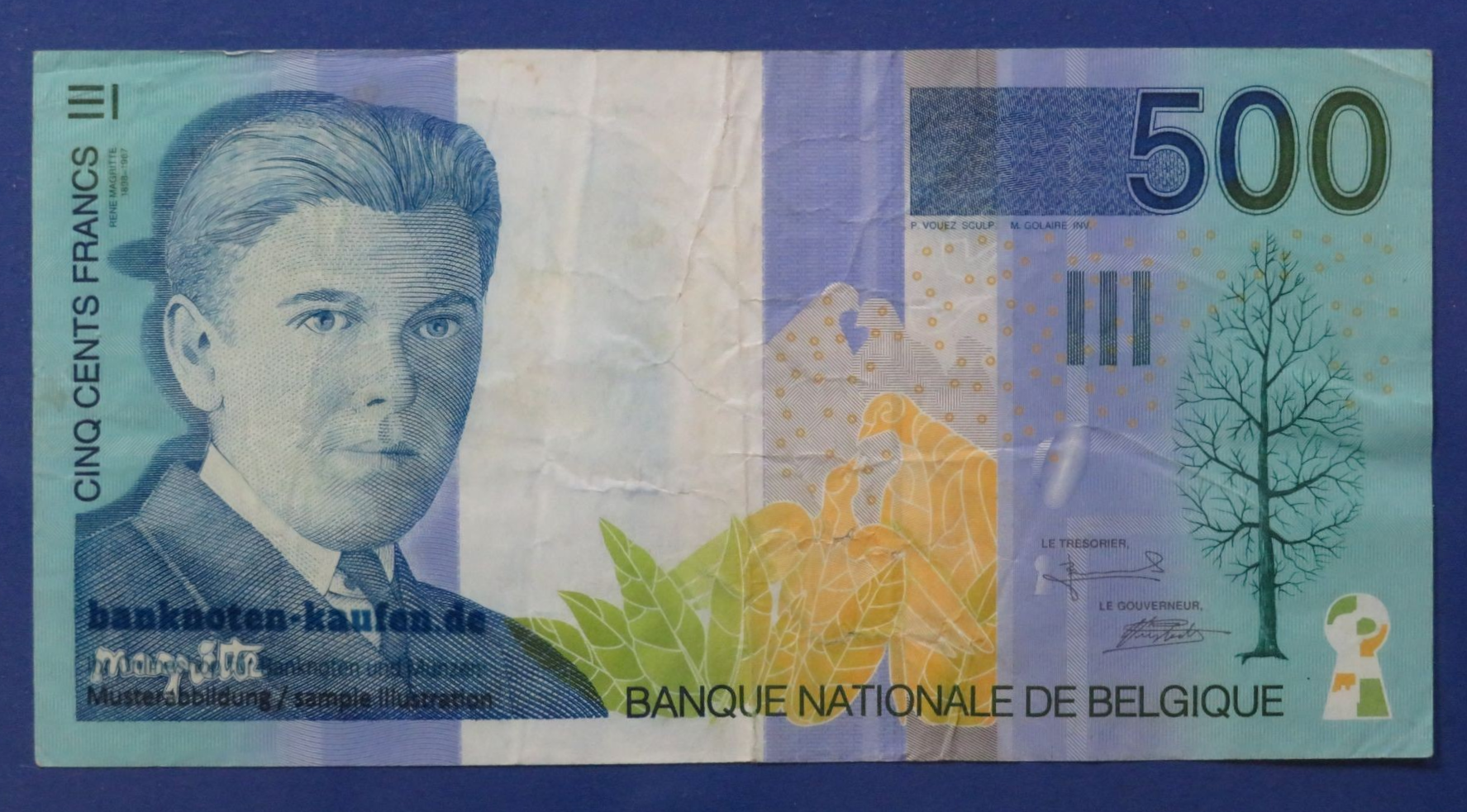 Belgium, 500 Francs, 1998ND, circulated (USED / VF), P-149
