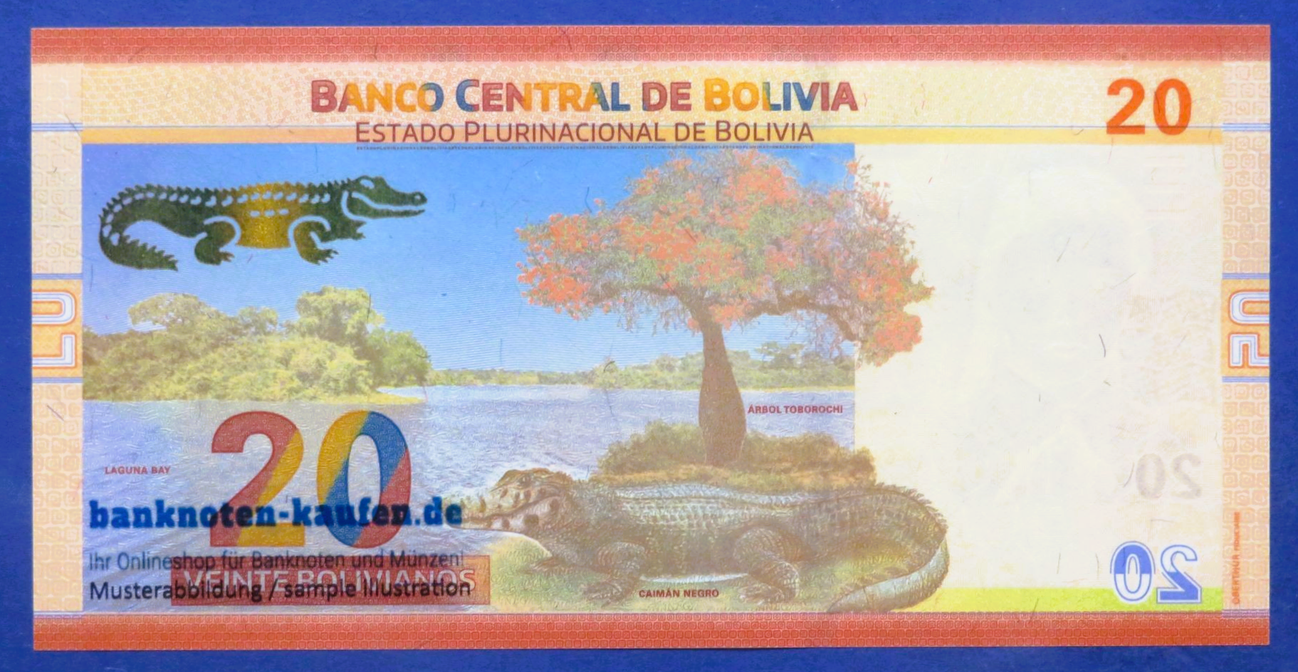 Bolivia, 20 Bolivianos, L. 1986 (2018ND), about uncirculated (AU), P-249