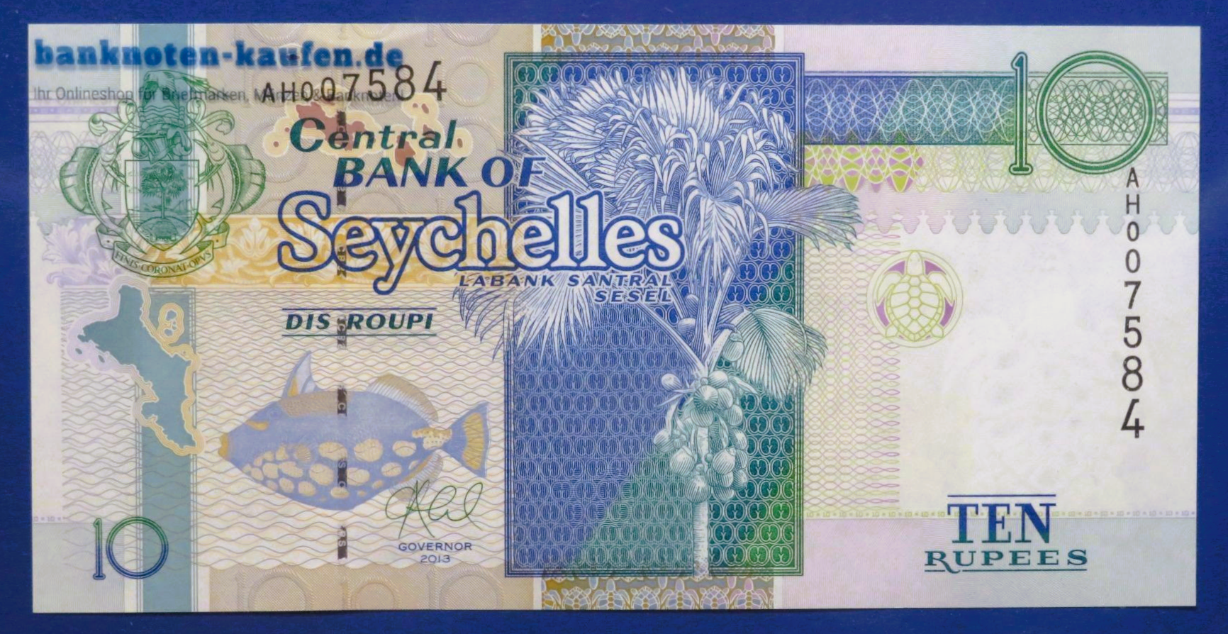Seychellen, 10 Rupien, 2013, kassenfrisch (UNC), P-42