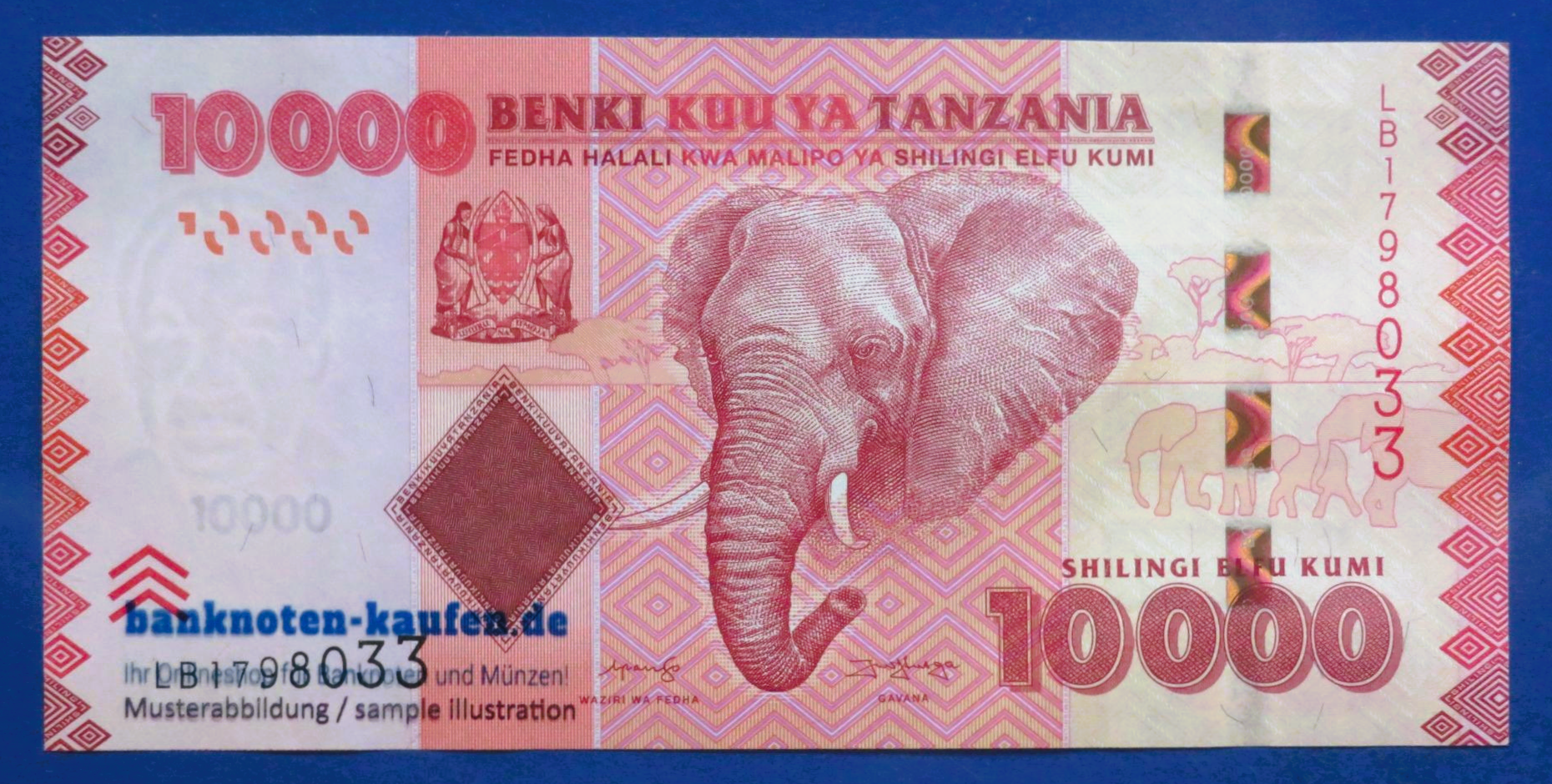 Tanzania - 10,000 Shillings, 2020ND, uncirculated (UNC), P-44c