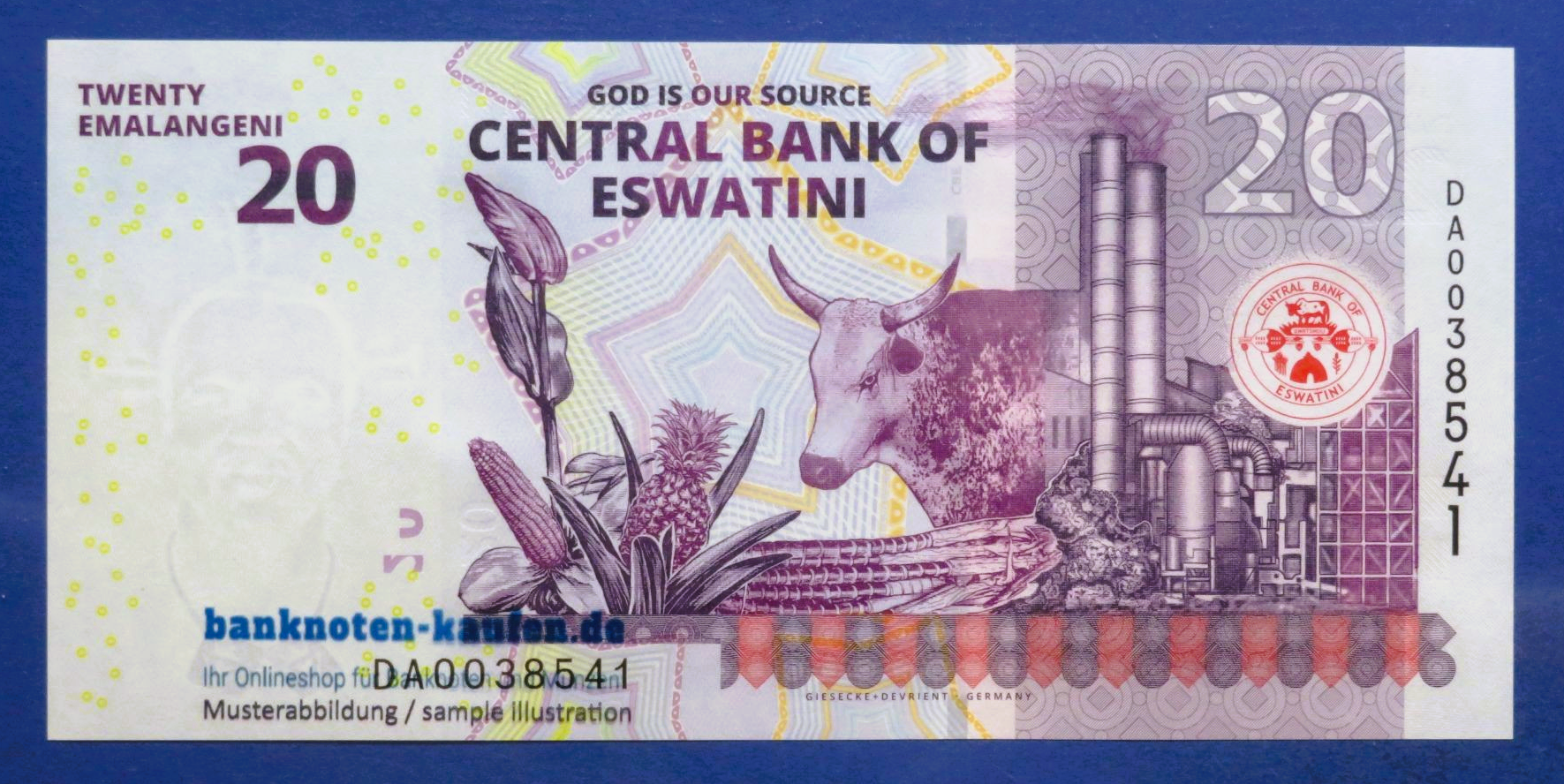 Eswatini, 20 Emalangeni, 2024, kassenfrisch (UNC), P-44B