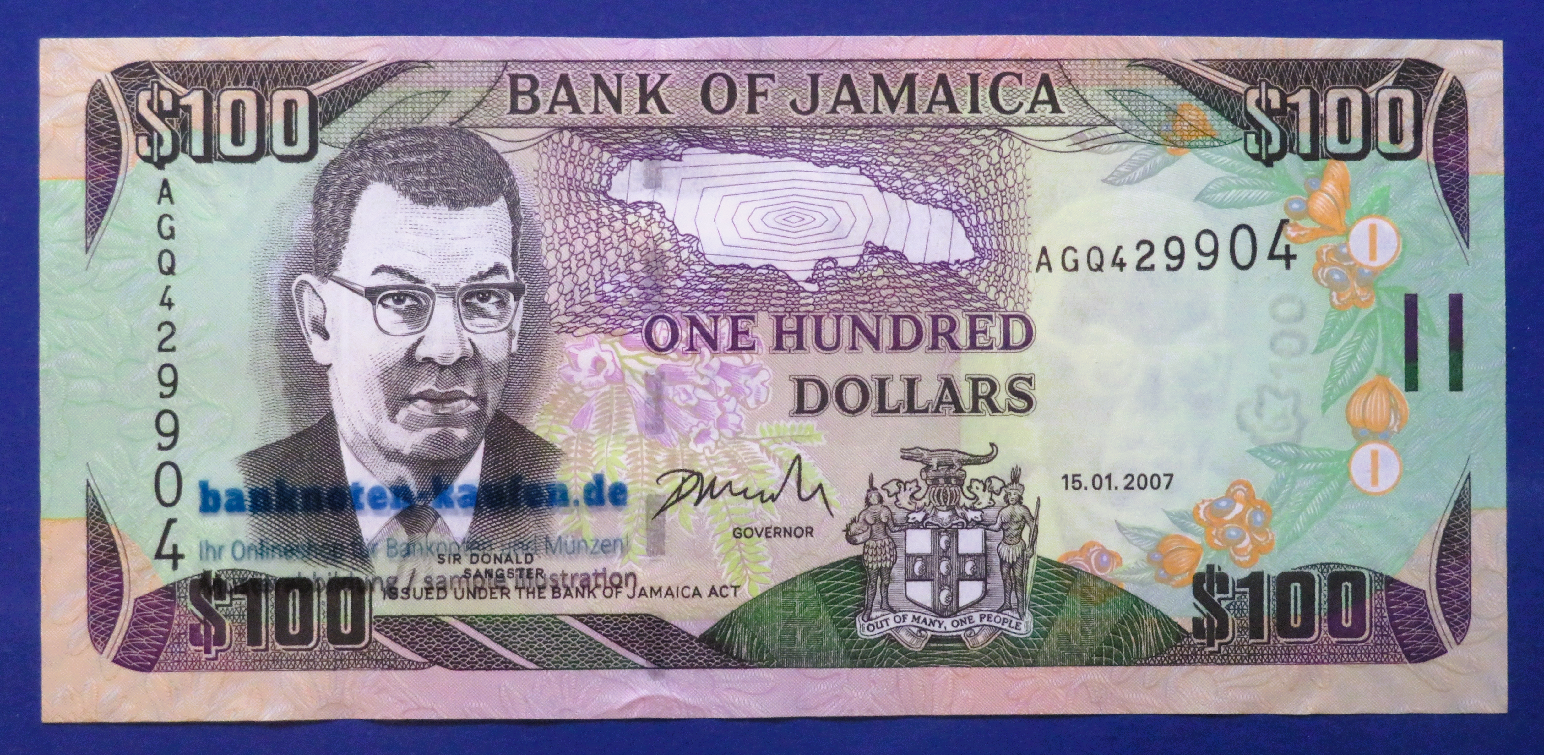 Jamaica, 100 Dollars, 2007, uncirculated (UNC), P-84c