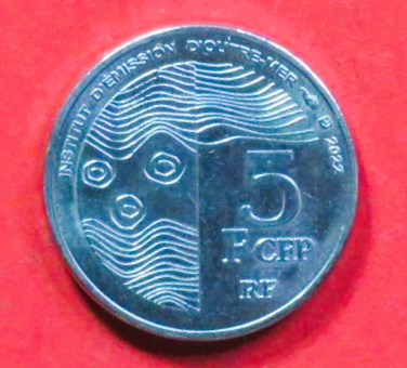 französisch Polynesien: 5 Francs, 2021+, gebraucht (used / ss-vz)