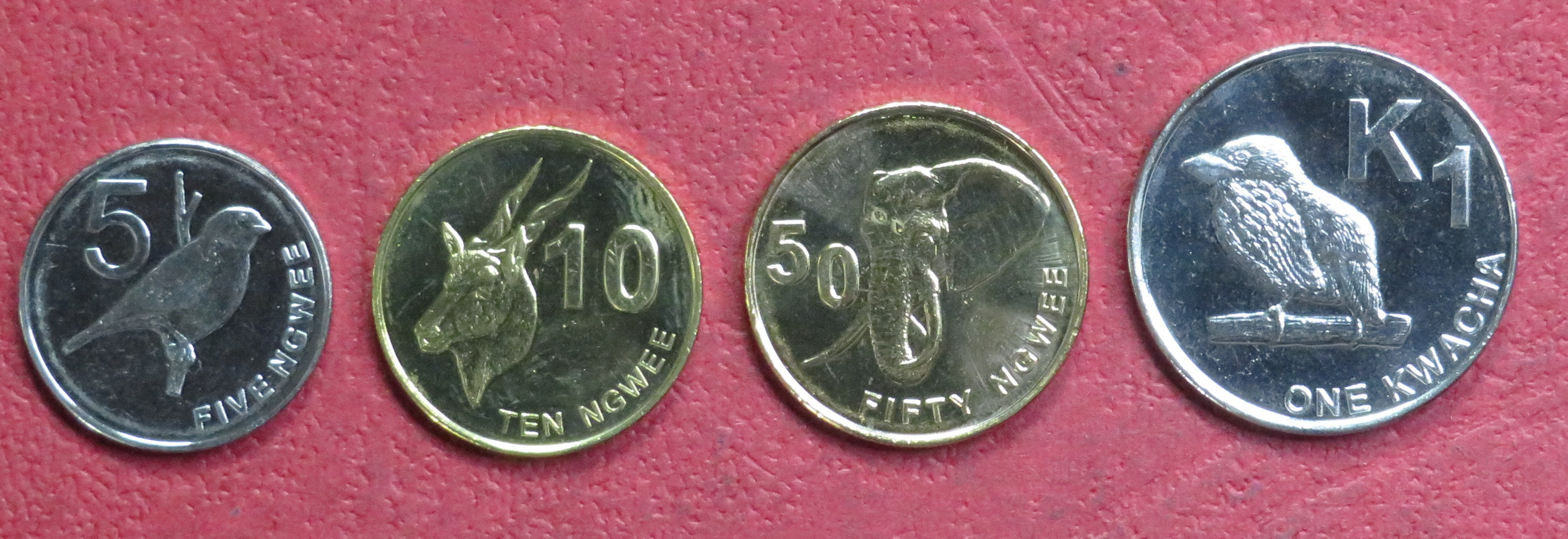 Zambia, Set of 4 coins, 0,05-1 Kwacha, 2012, uncirculated (UNC)    