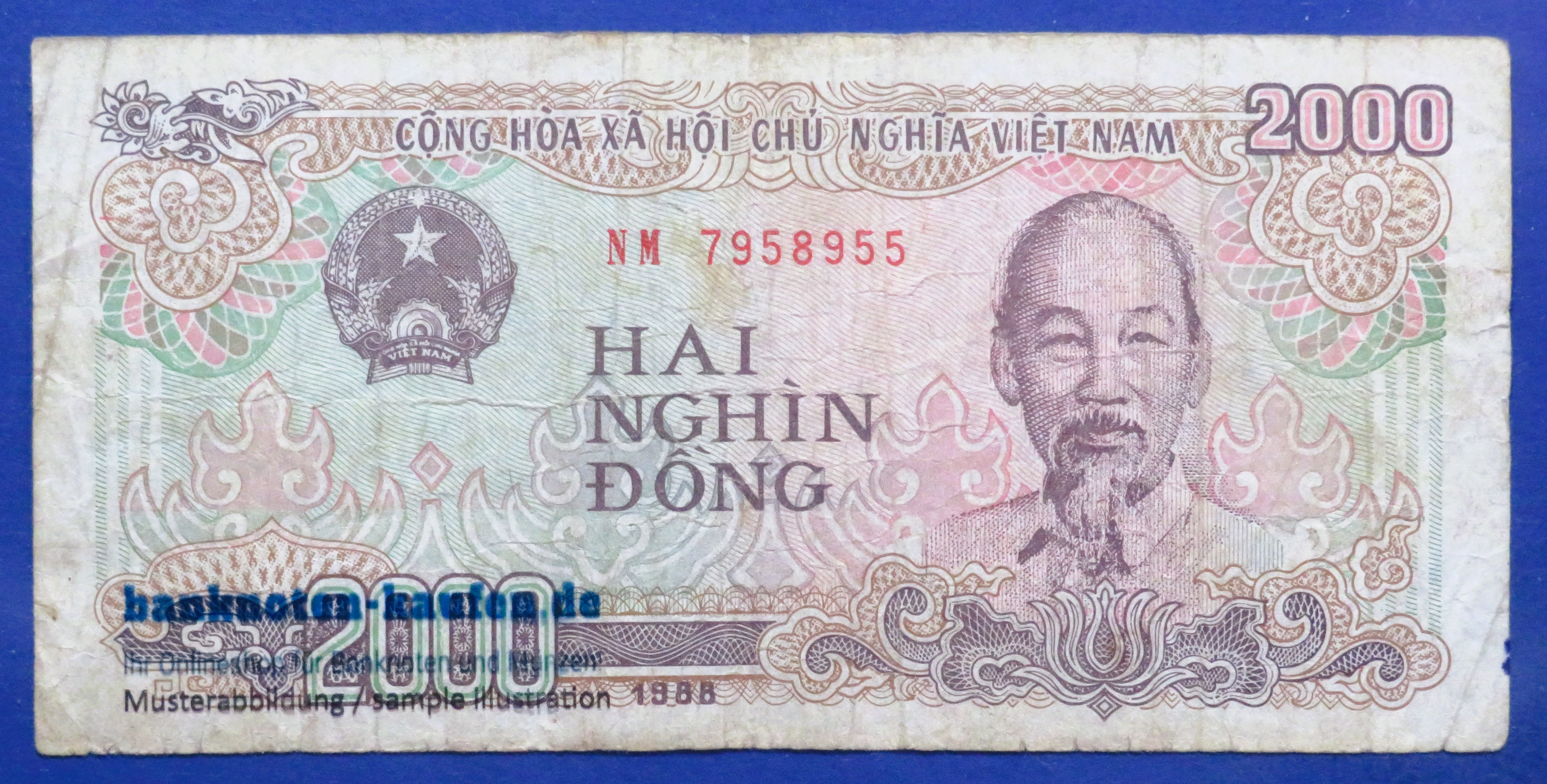 Viet Nam - 2,000 Dong, 1988, circulated (USED / F), P-107