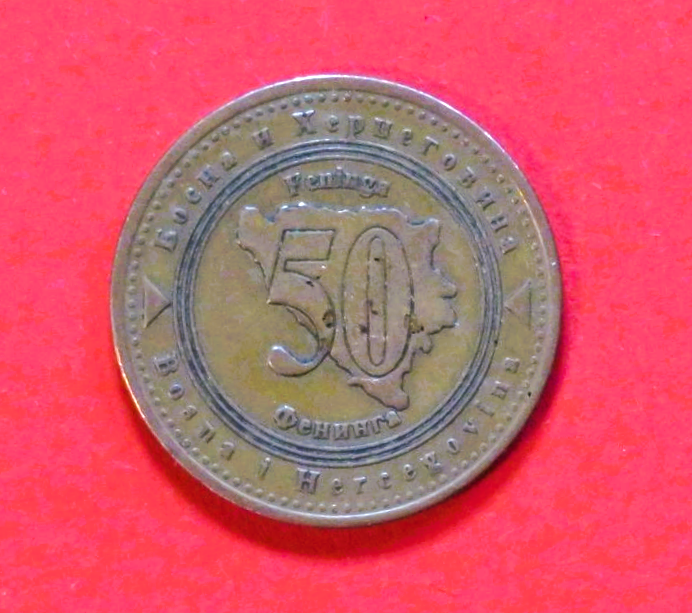 Bosnia-Herzegovina: 50 Feninga, 1998+, circulated (used / vf+)