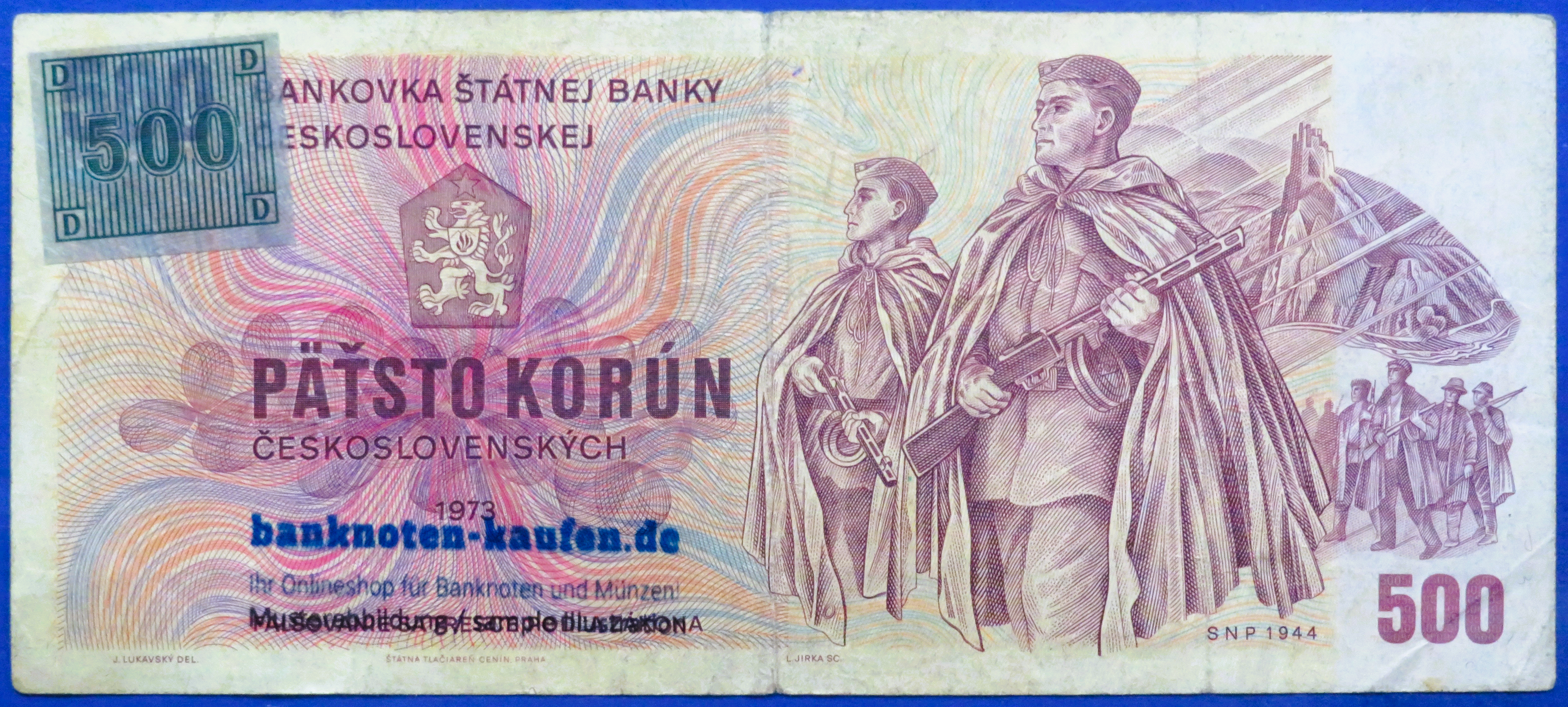 Tschechische Republik, 500 Korun, 1973/1993,  gebraucht (USED / F), P-2a