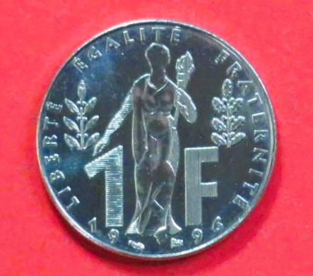 Frankreich:  1 Franc, 1996, gebraucht (used / ss+), Gedenkausgabe, # 453