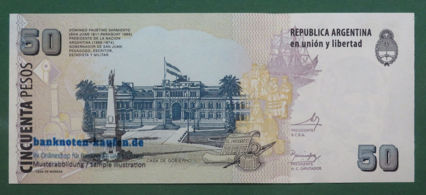 Argentinien, 50 Pesos, 2003ND, kassenfrische Erhaltung (UNC), P-356