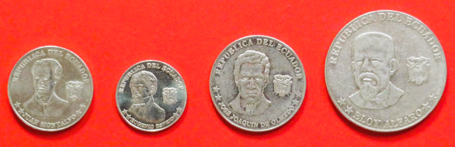 Ecuador - Set 4: 5/10/25/50 Centavos, 2000+, circulated (used / vf-xf), # 101-104