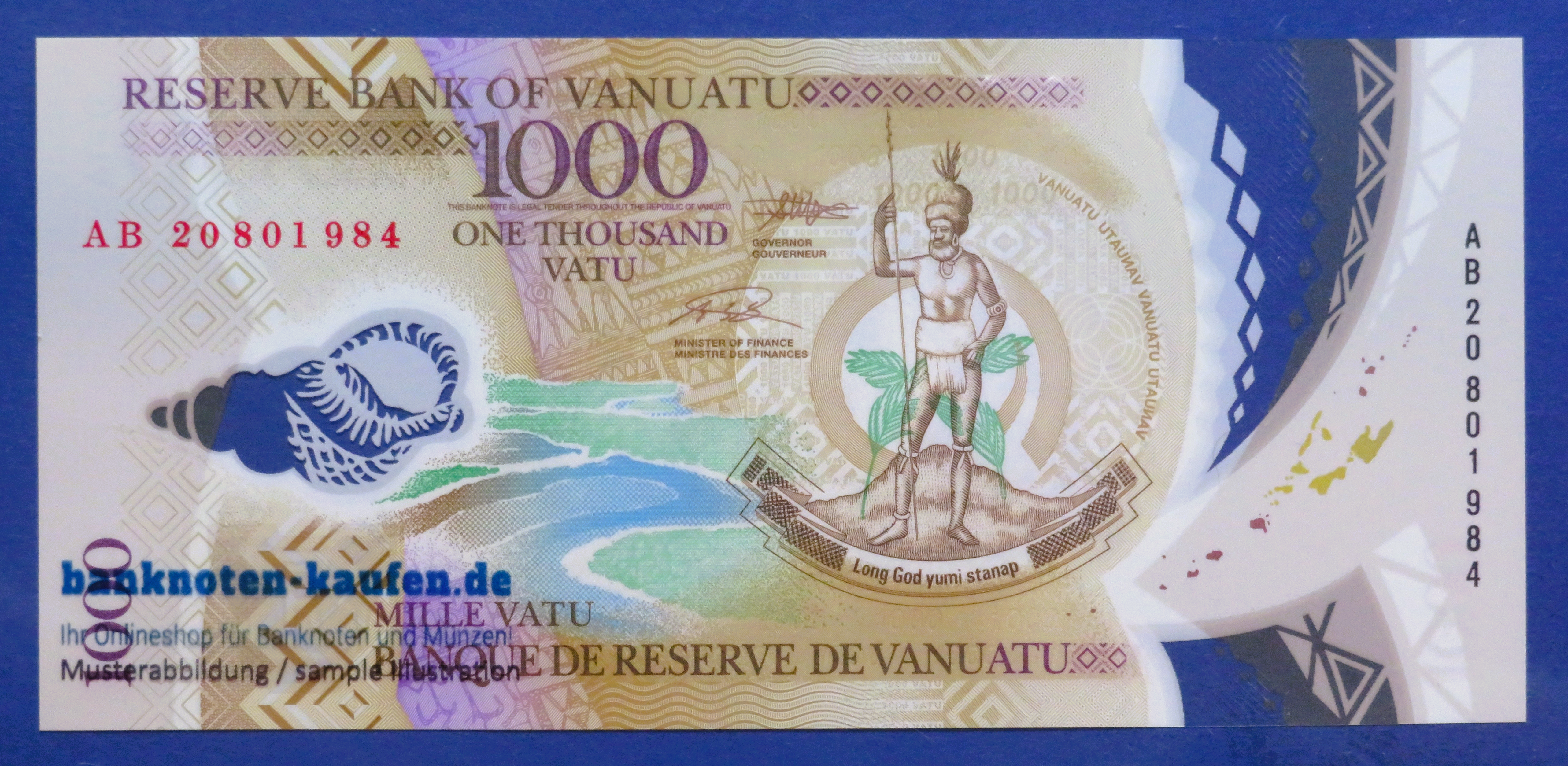 Vanuatu - 1,000 Vatu, 2020ND, uncirculated (UNC), Polymer, P-13b
