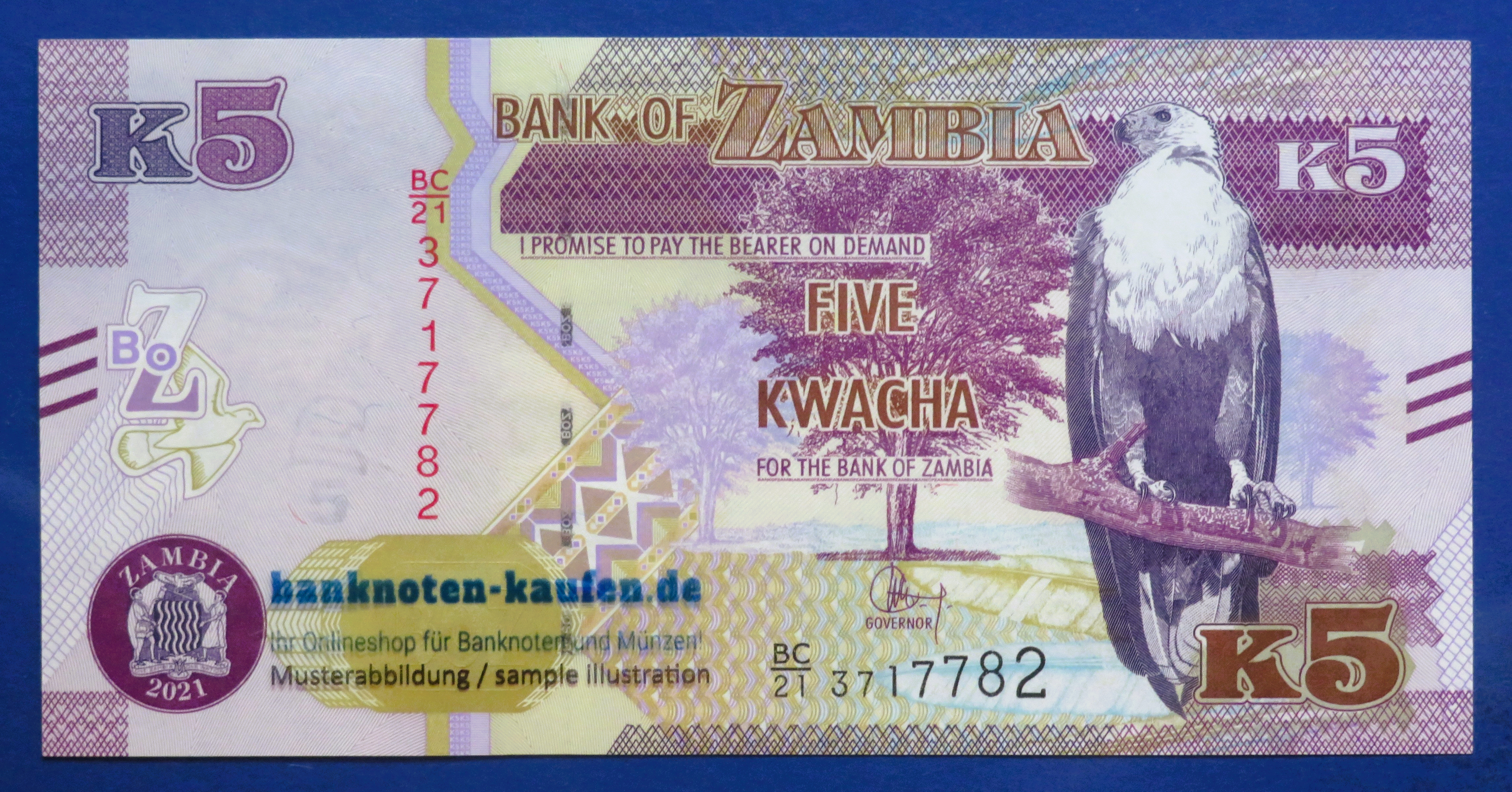 Zambia, 5 Kwacha, 2021, uncirculated (UNC), P-57d