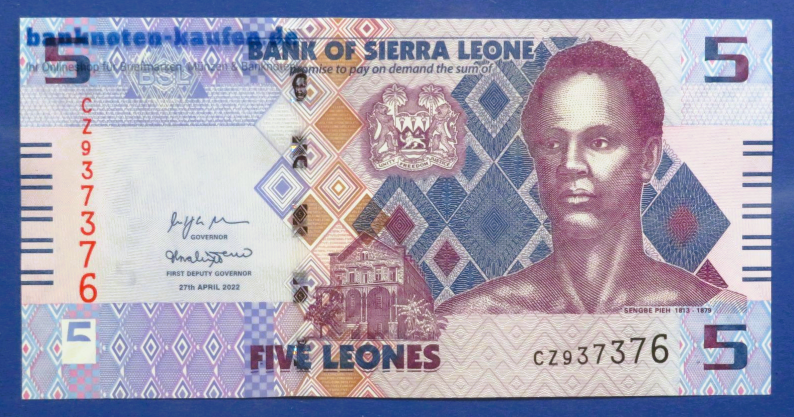 Sierra Leone, 5 Leones, 2022, uncirculated (UNC), P-36a