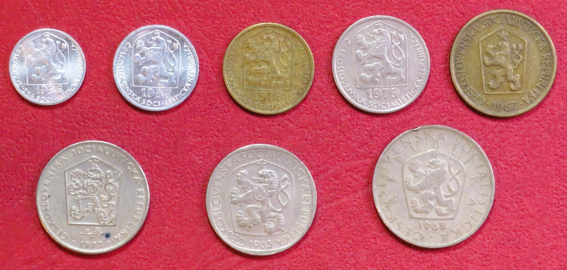 Tschechoslowakei - Set 2: 0,05-5 Korun, 1961-1990, gebraucht (USED / ss)